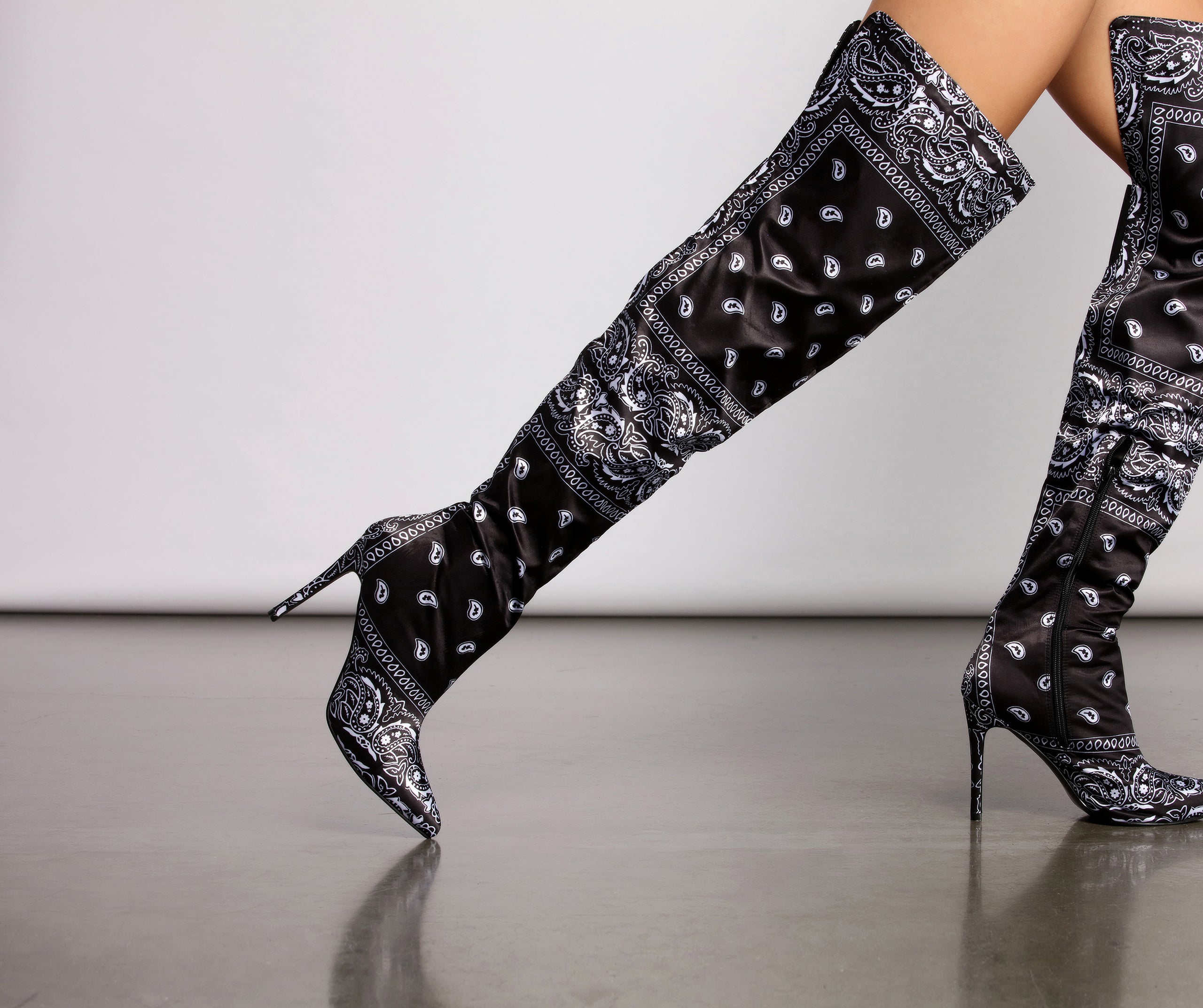 Trendy Thigh-High Pointed Toe Stiletto Boots - Image 5