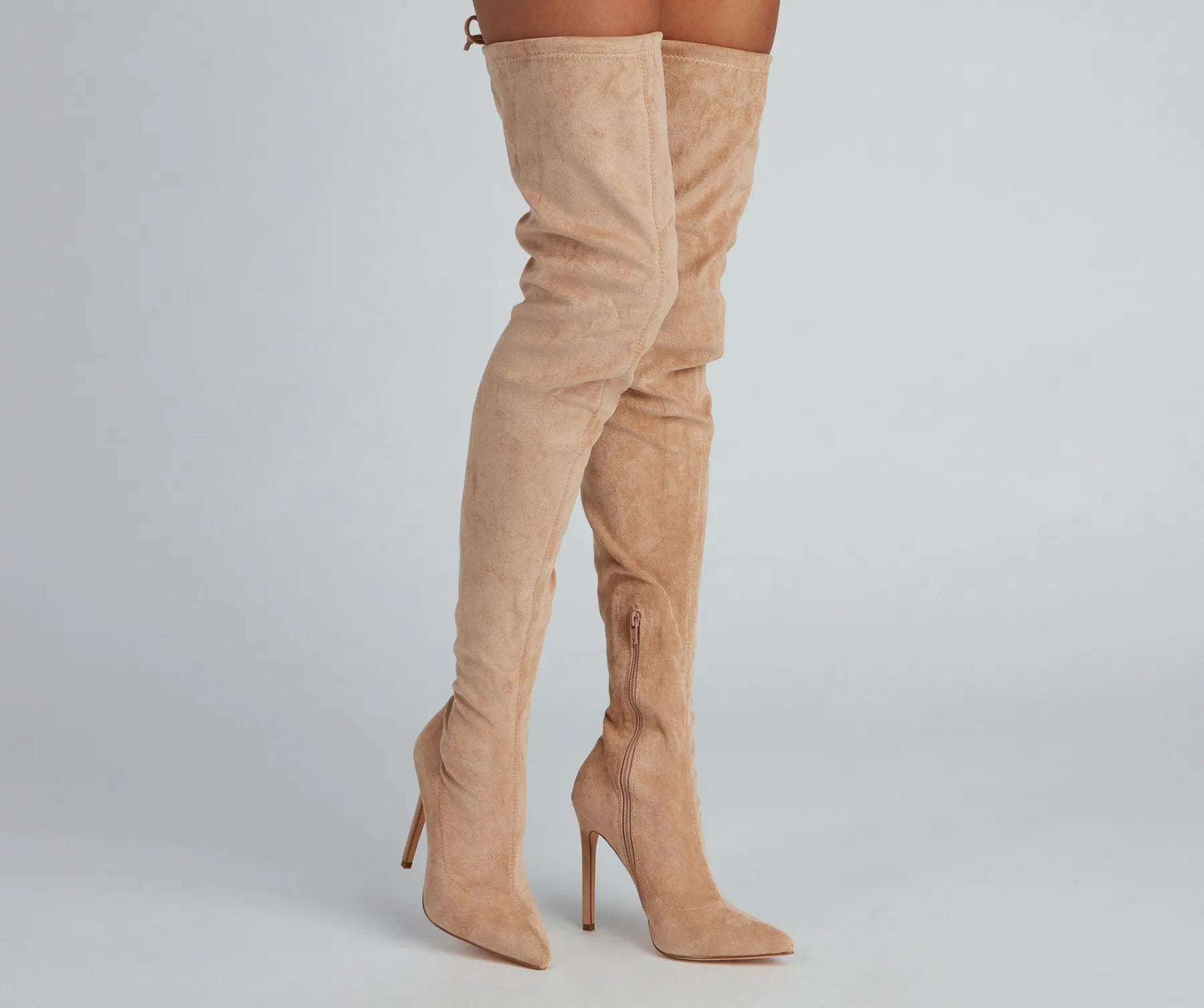 Raising The Bar Faux Suede Stiletto Boots - Image 2