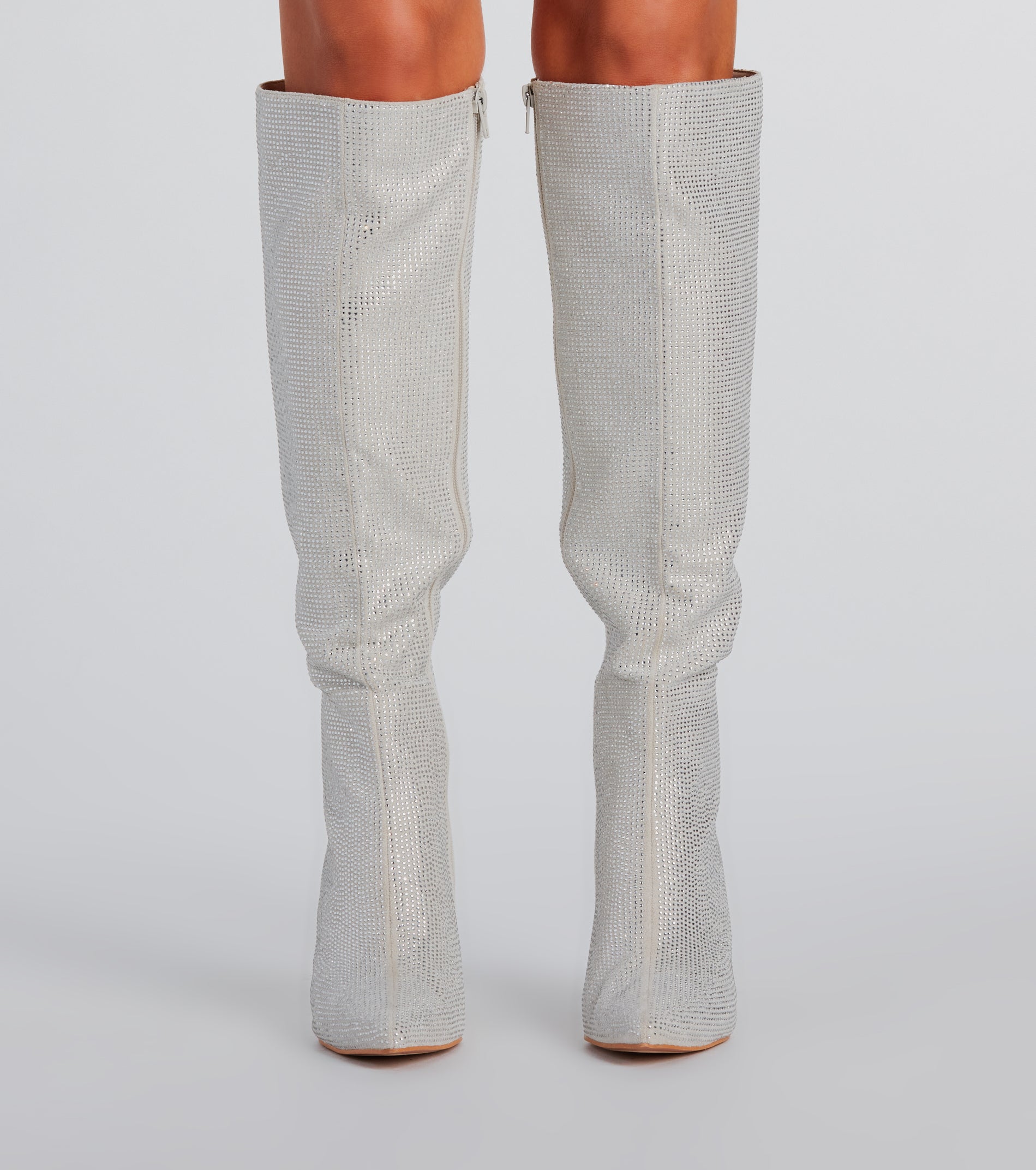 Stunningly Stylish Rhinestone Knee-High Wedge Boot - Image 2