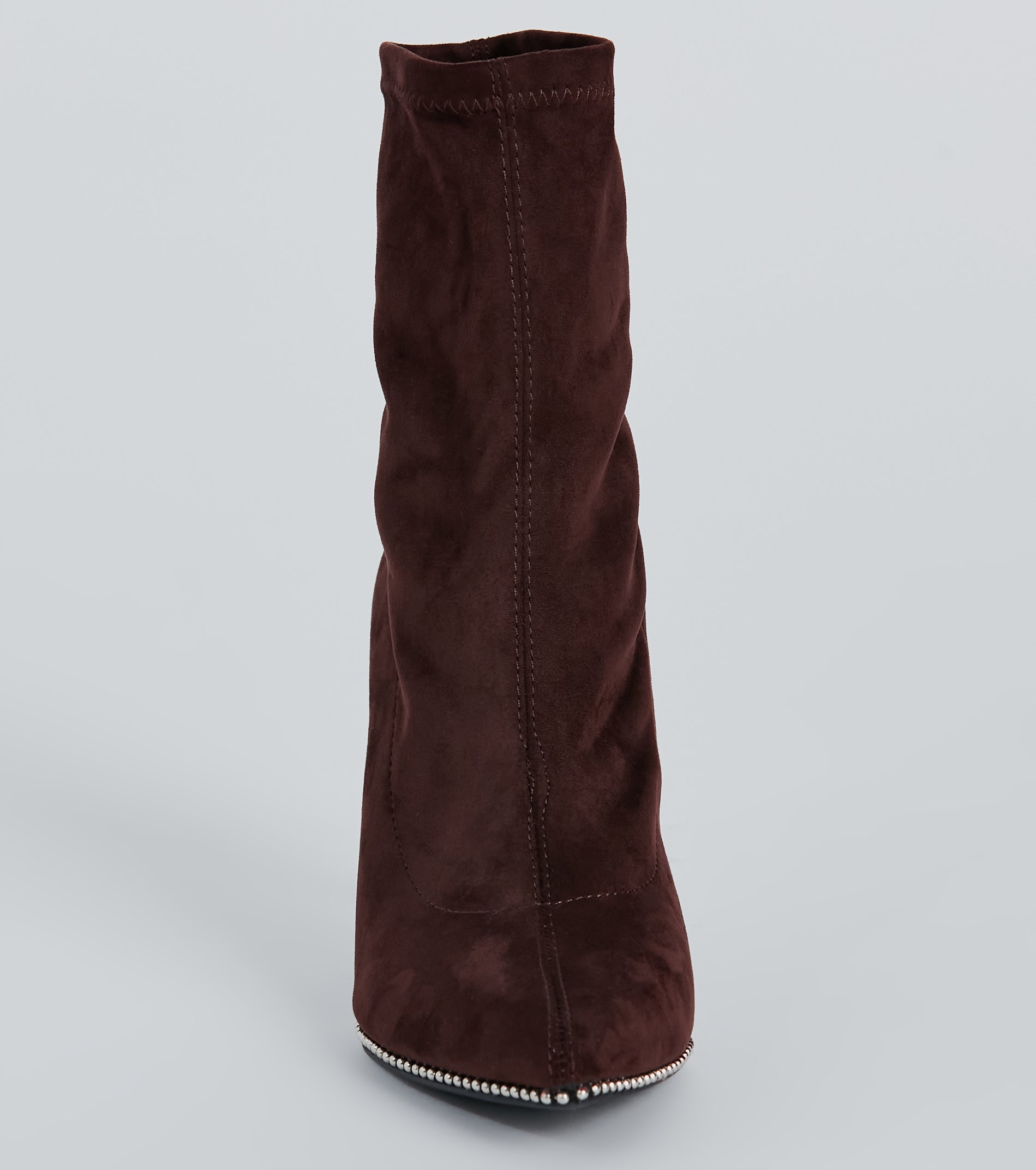 Walk Like A Stud Faux Suede Stiletto Booties - Image 3