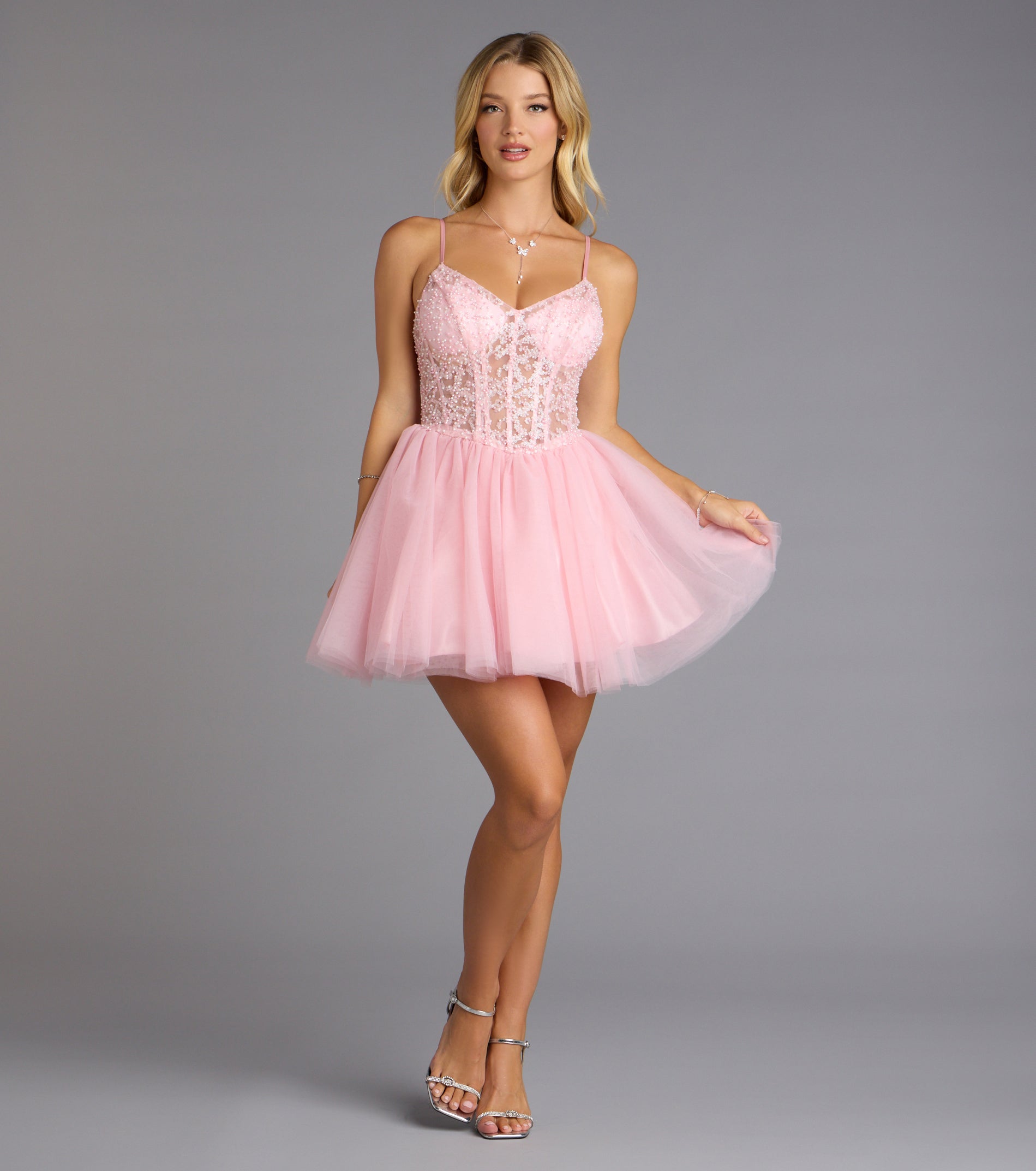 Liza Corset Tulle Skater Dress - Image 4