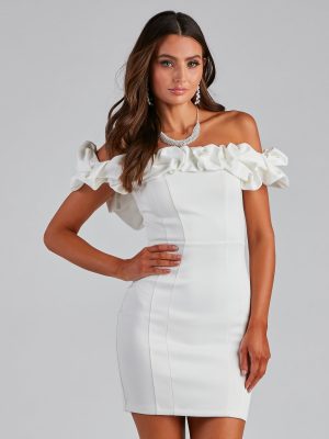 Kiari Formal Off the Shoulder Ruffled Dress