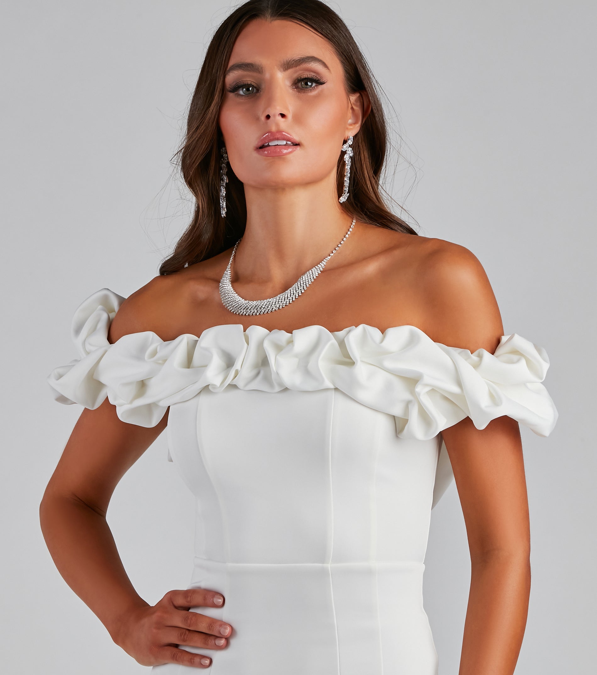 Kiari Formal Off the Shoulder Ruffled Dress - Image 4