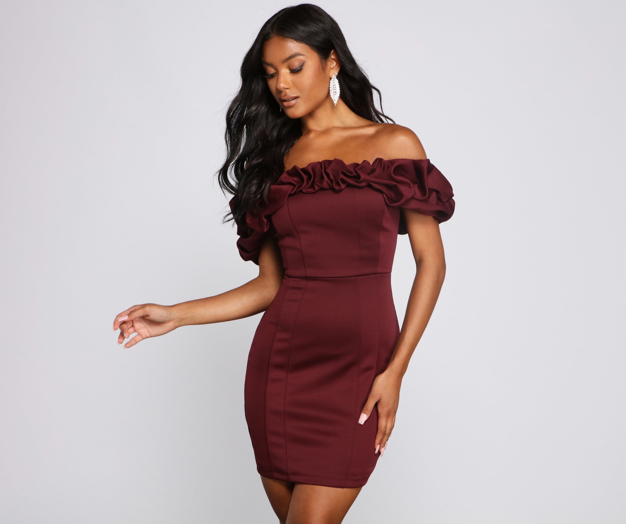 Kiari Formal Off the Shoulder Ruffled Dress - Image 9