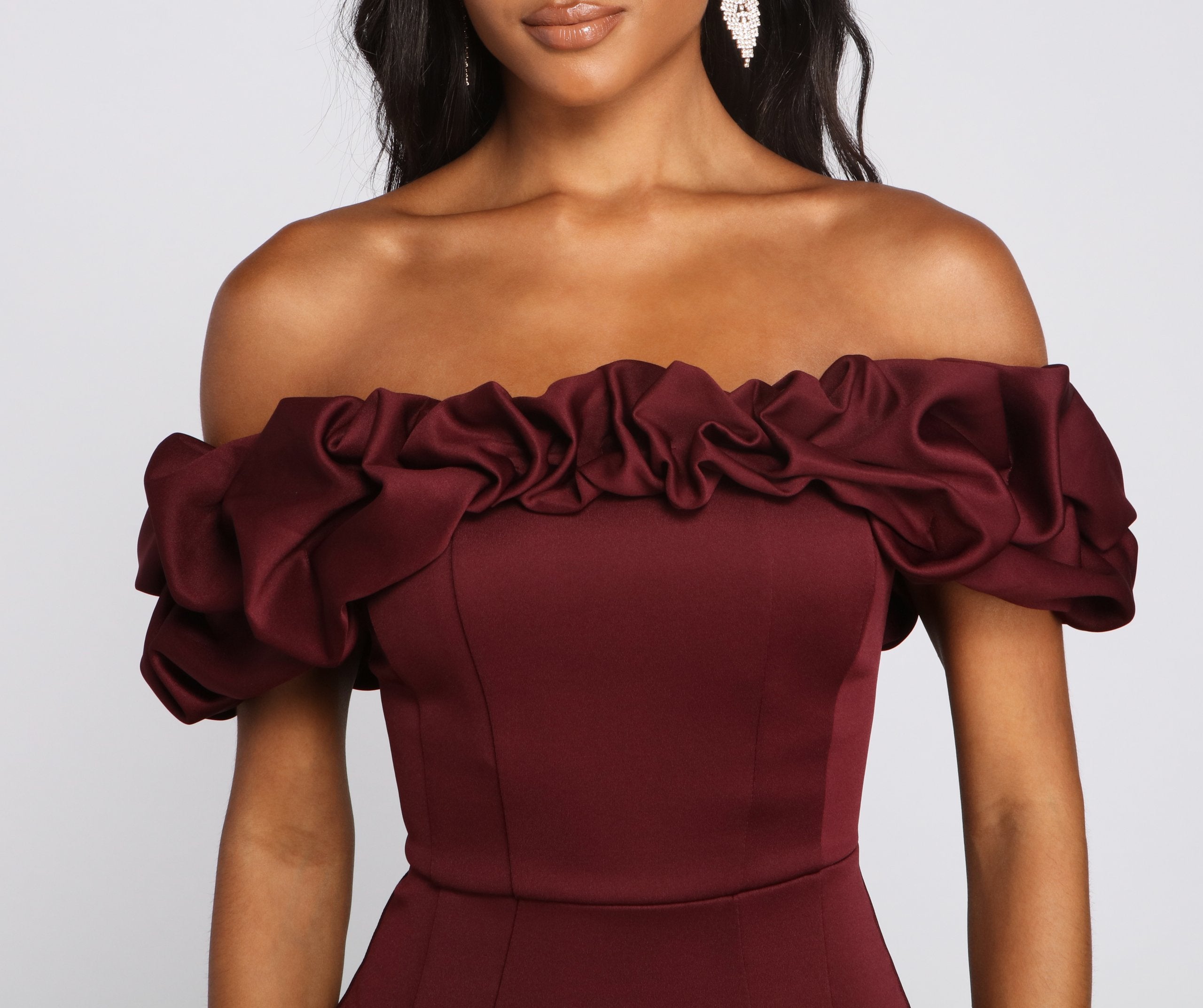 Kiari Formal Off the Shoulder Ruffled Dress - Image 12