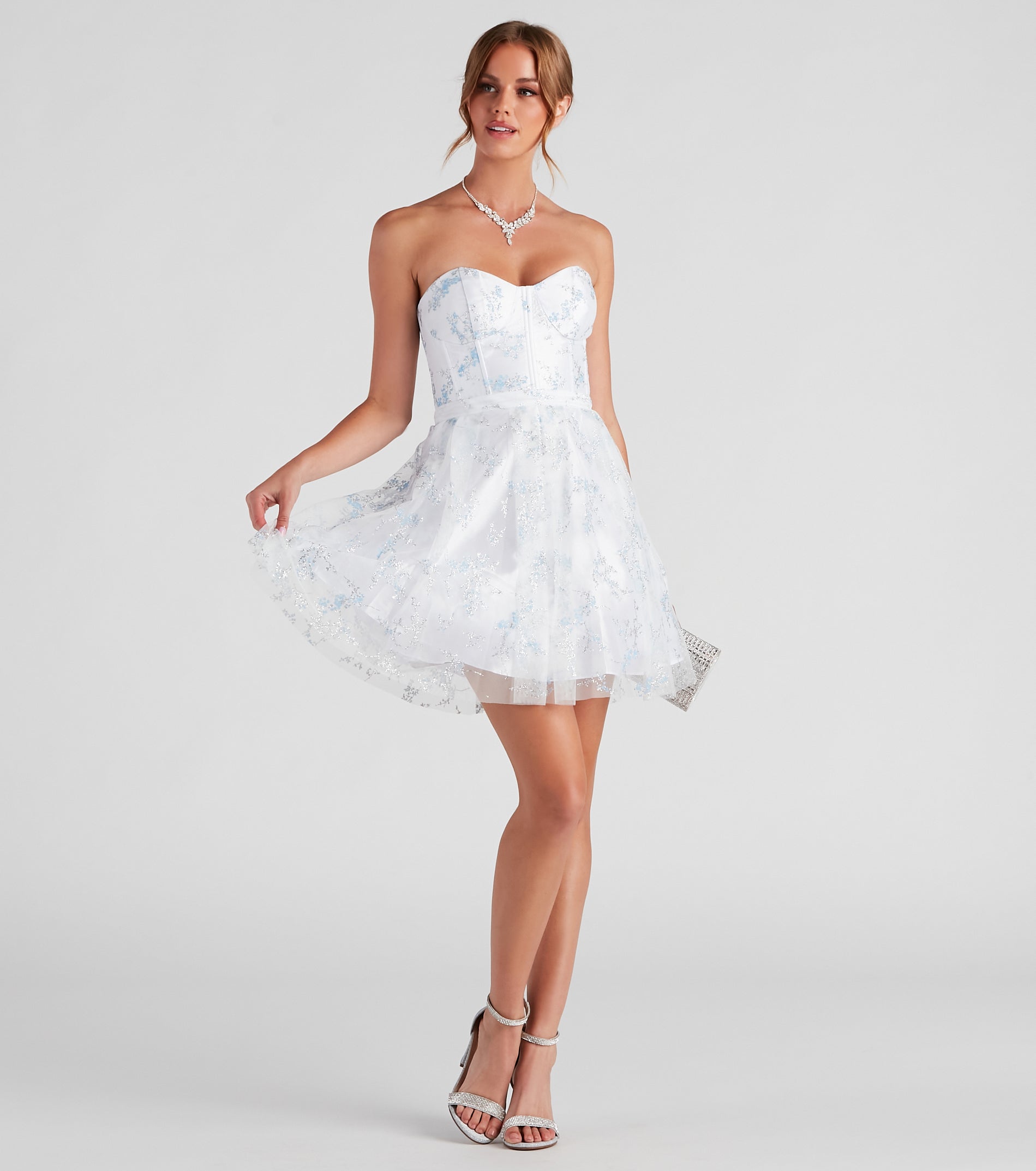 Zariah Formal Floral Glitter Party Dress - Image 2
