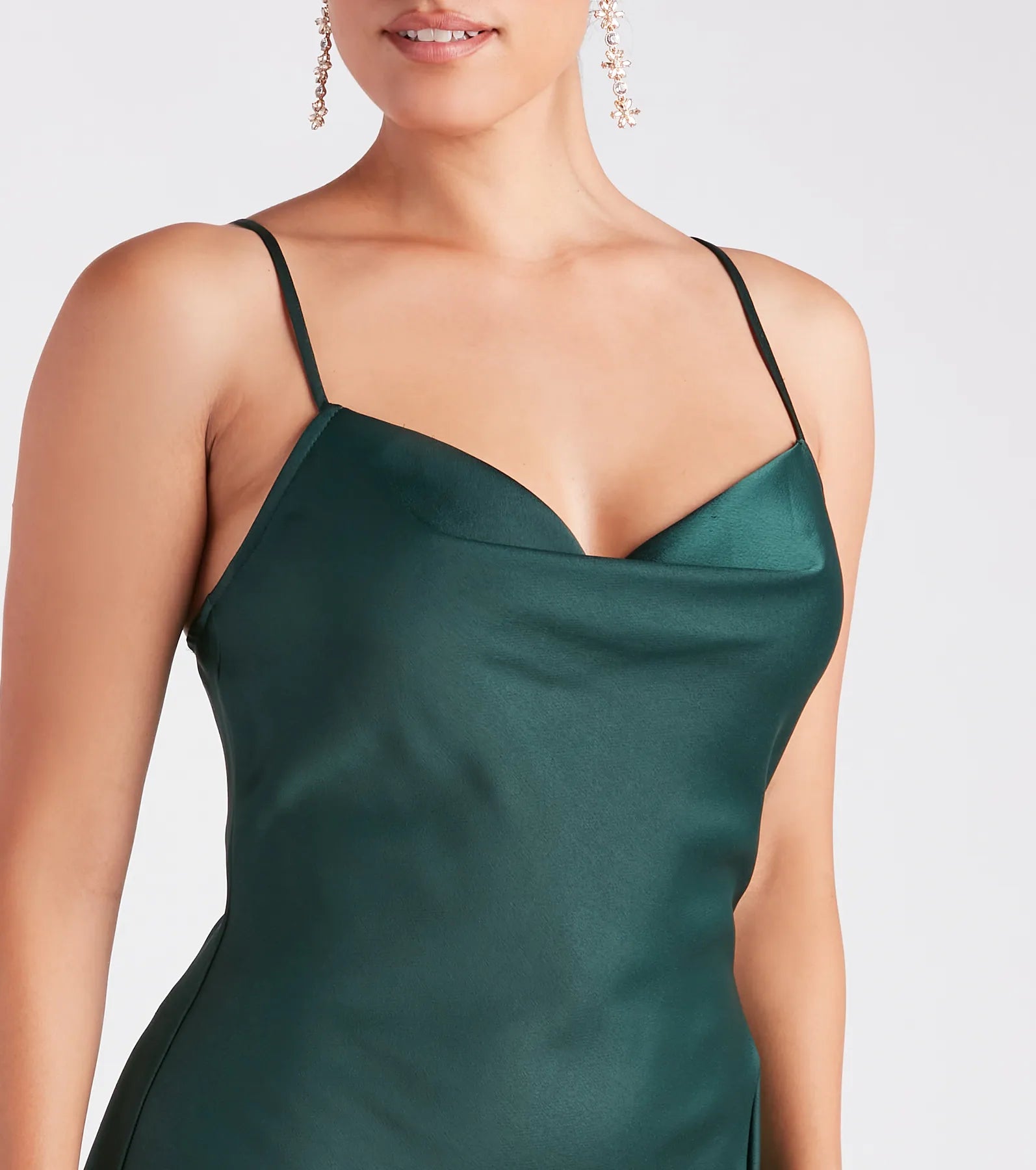 Annabella Formal Satin A-Line Midi Dress - Image 4