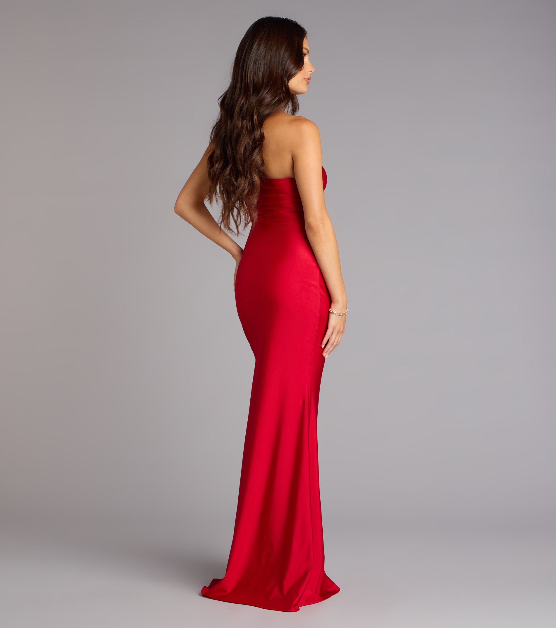 Cheryl Strapless Slit Mermaid Formal Dress - Image 38