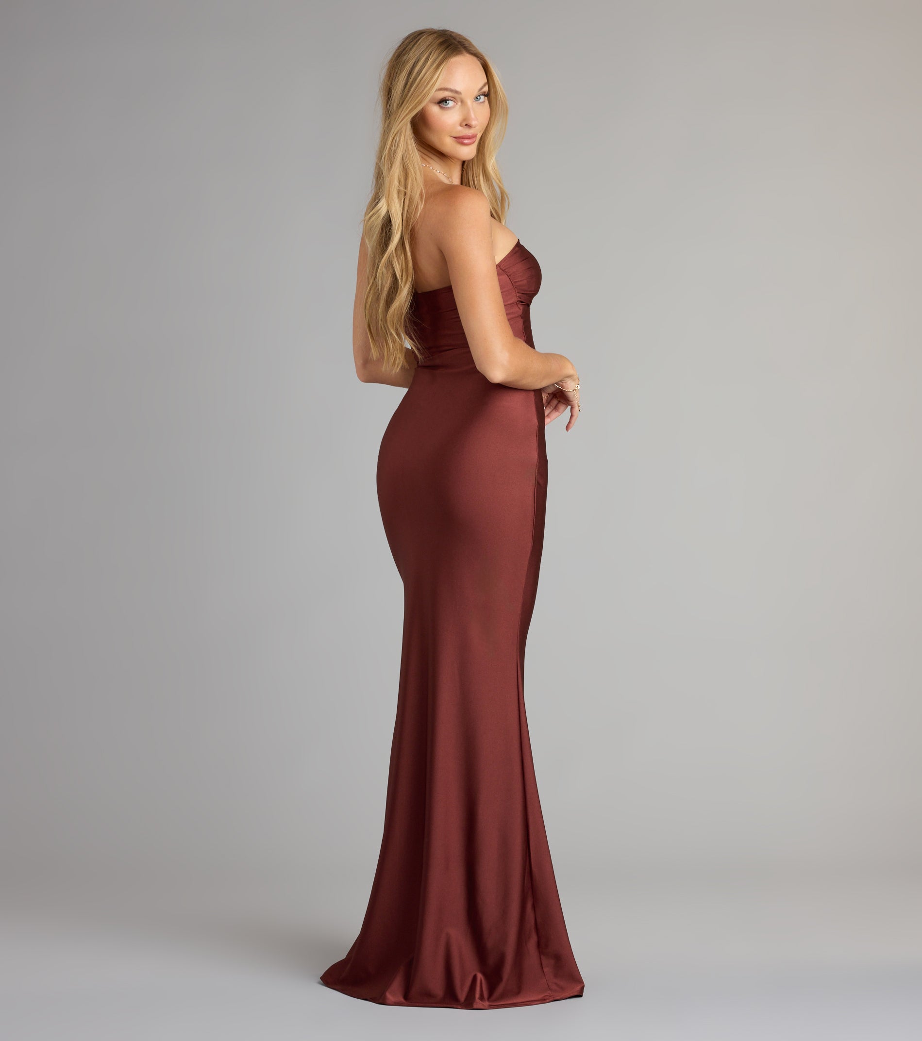 Cheryl Strapless Slit Mermaid Formal Dress - Image 42