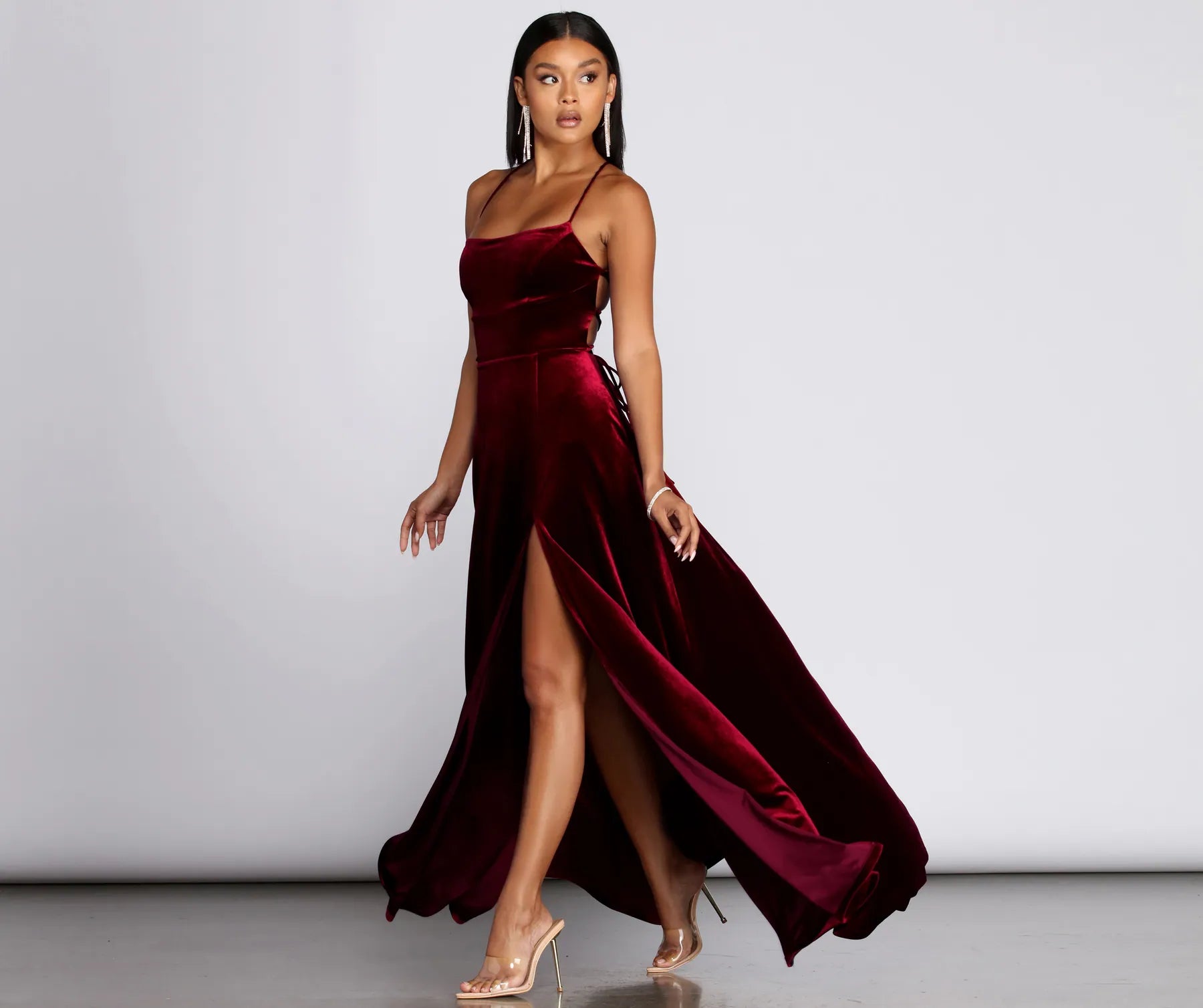 Dakota Velvet Lace Up Evening Gown - Image 2