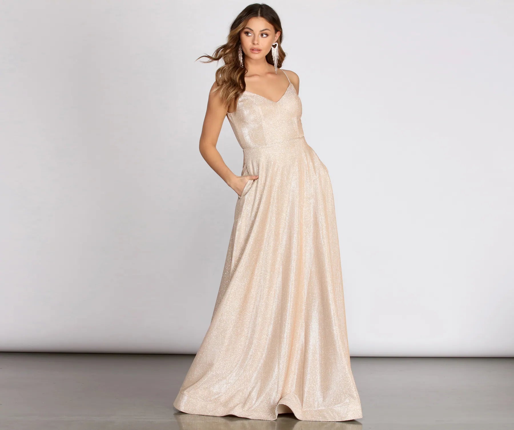 Aime Glitter A-Line Gown - Image 4
