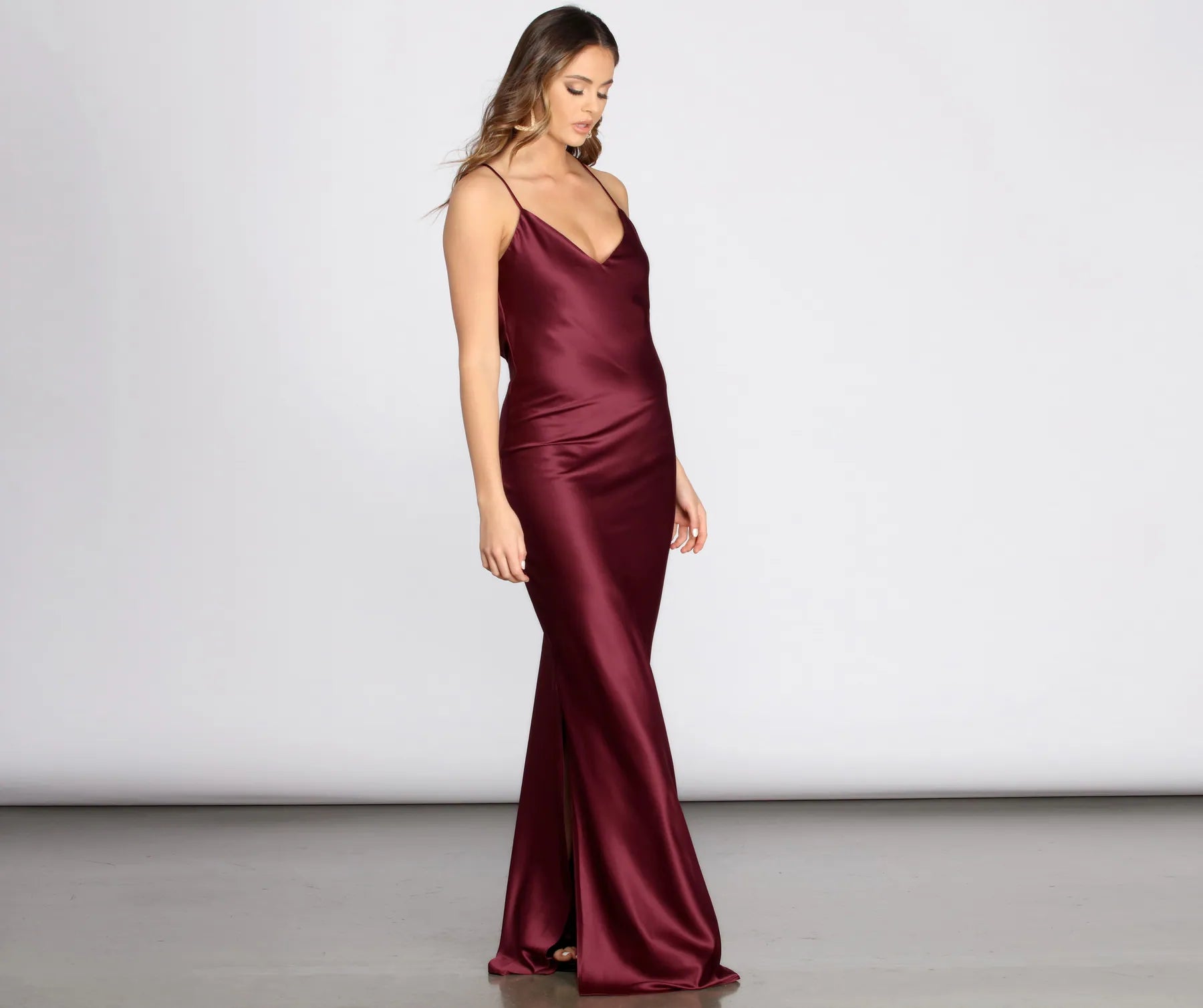 Chantel Cowl Back Satin Dress - Image 4
