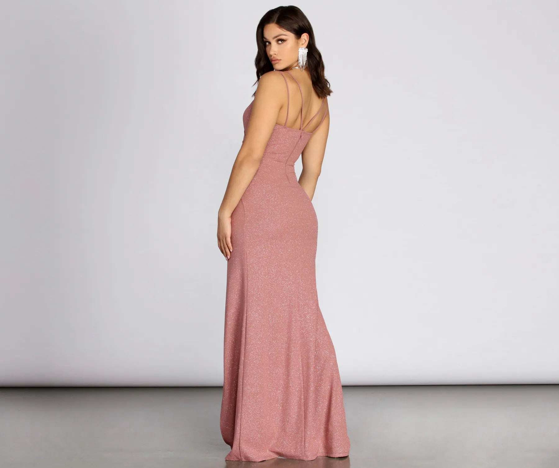 Stacia Glitter Crepe Formal Dress - Image 2