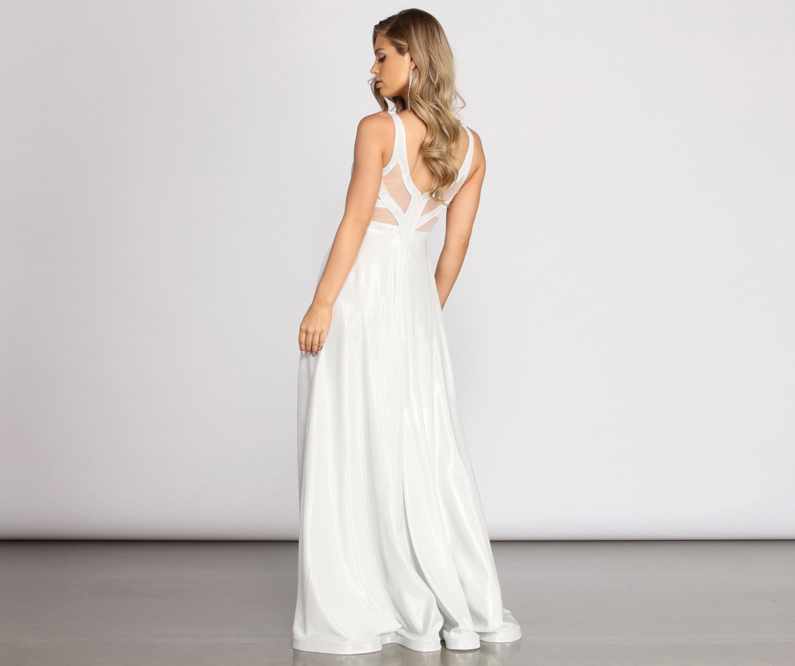 Esme Formal High Slit Glitter Dress - Image 5
