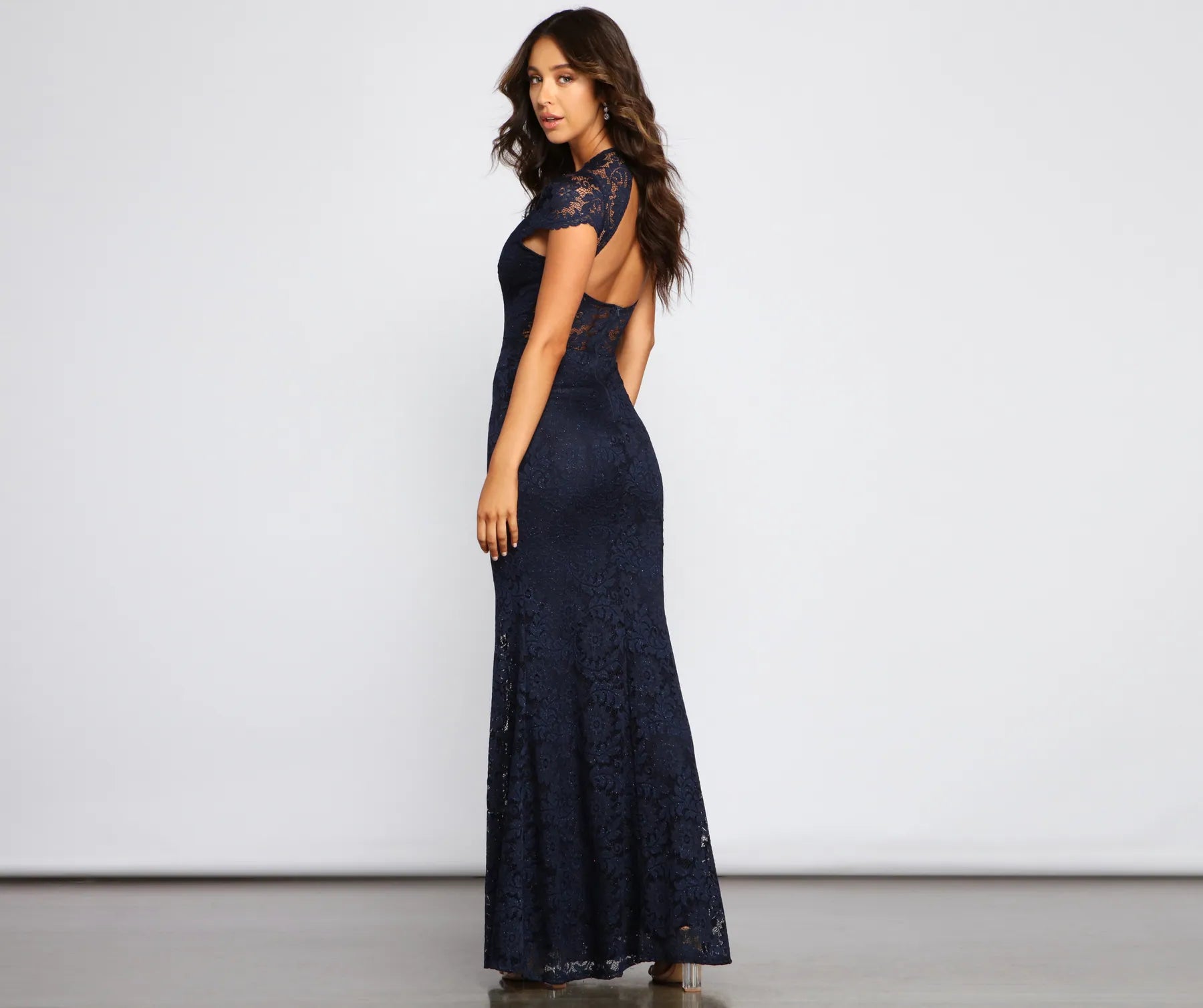 Chelsea Glitter Lace Formal Dress - Image 2