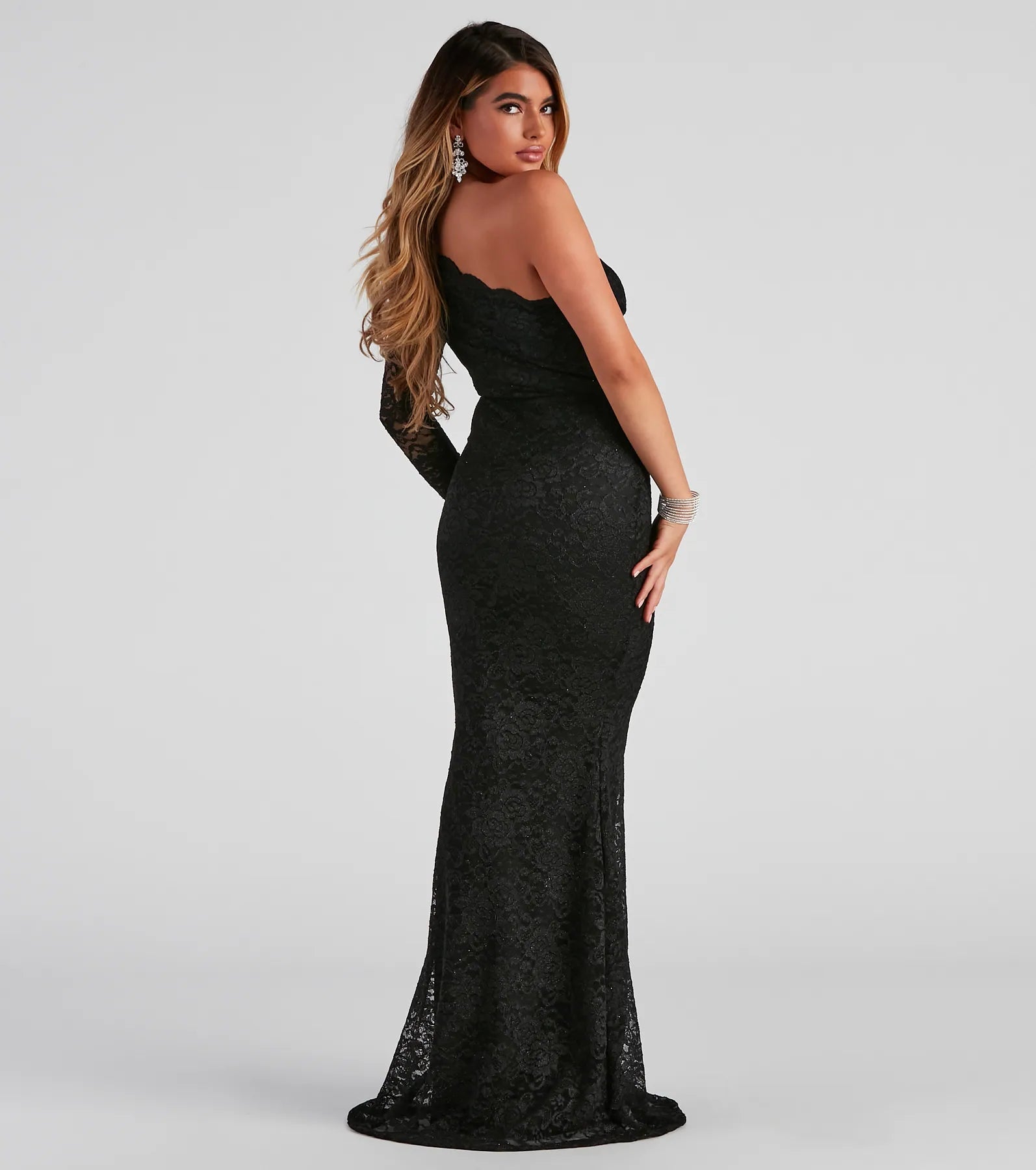 Brea Formal Lace One Shoulder Dress - Image 2