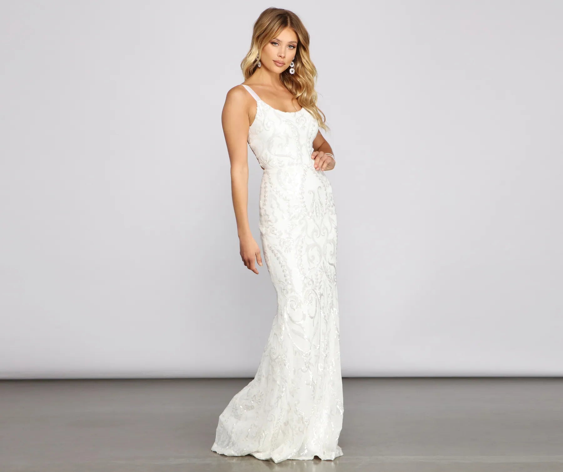 Melissa Sequin Mesh Cross-Back Dress - Image 2