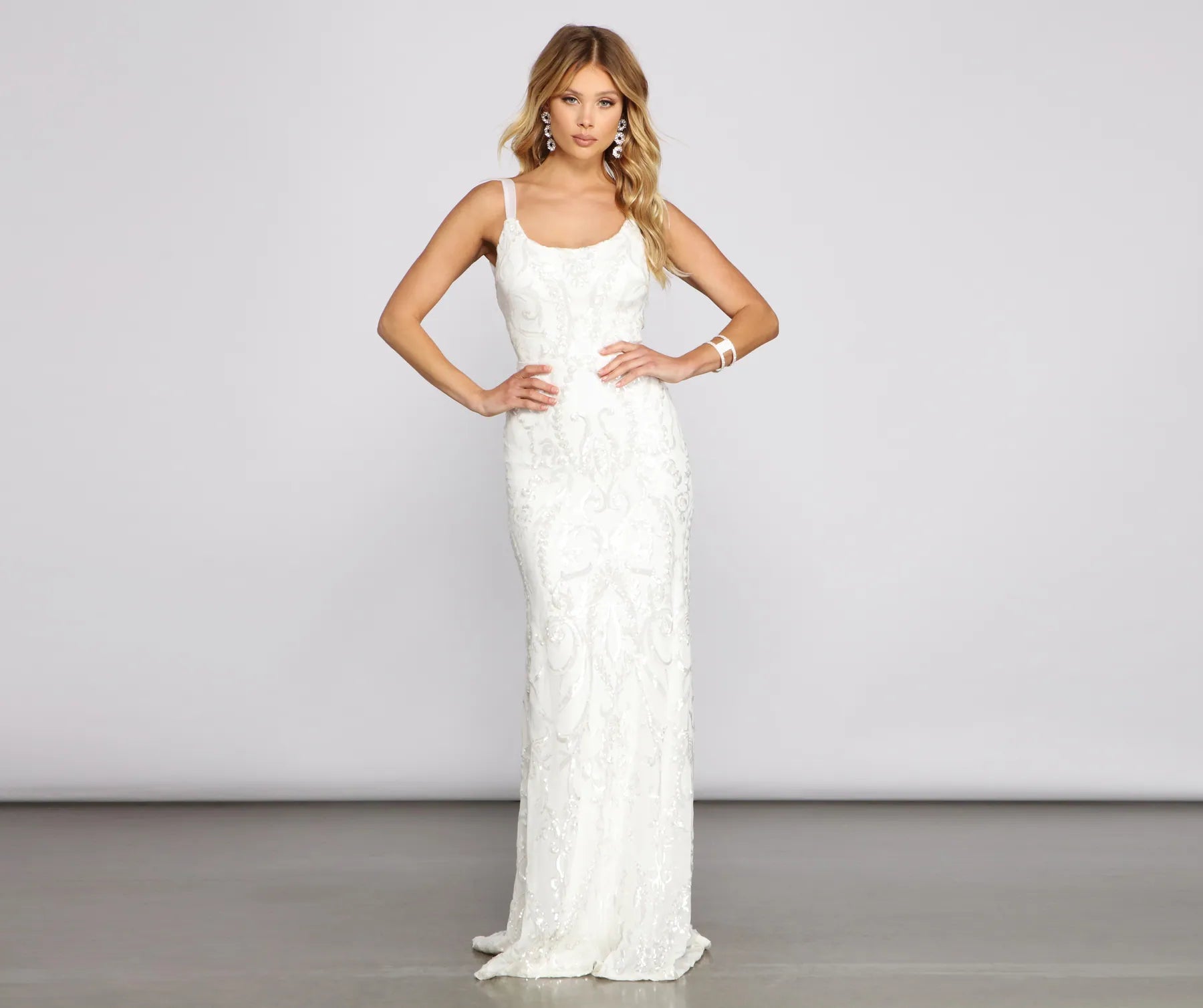 Melissa Sequin Mesh Cross-Back Dress - Image 5