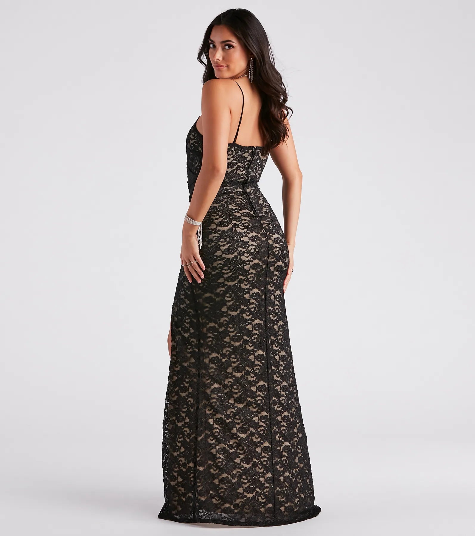 Leanne Formal Glitter Lace Dress - Image 6