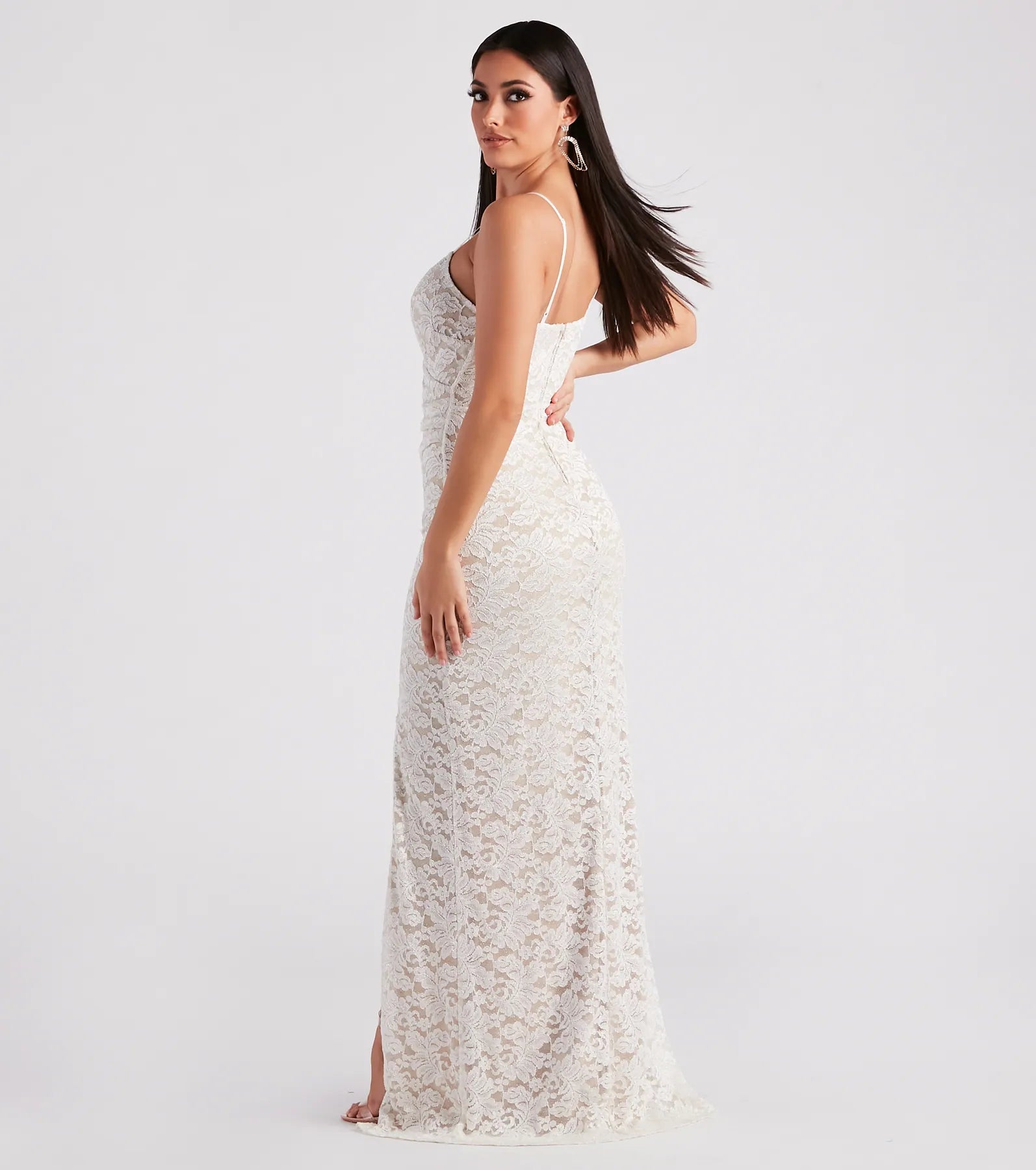 Leanne Formal Glitter Lace Dress - Image 2
