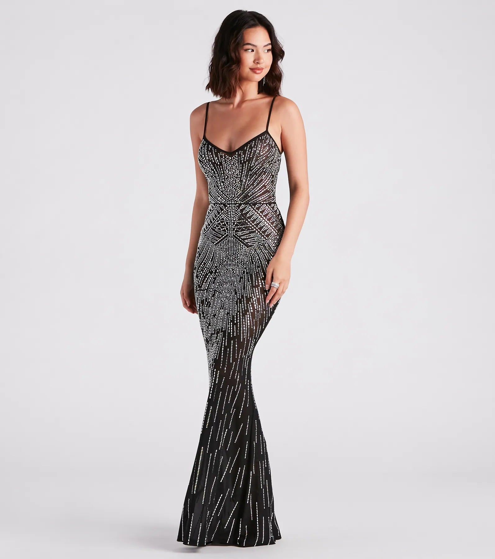 Drew Formal Rhinestone Mermaid Dress - Image 3