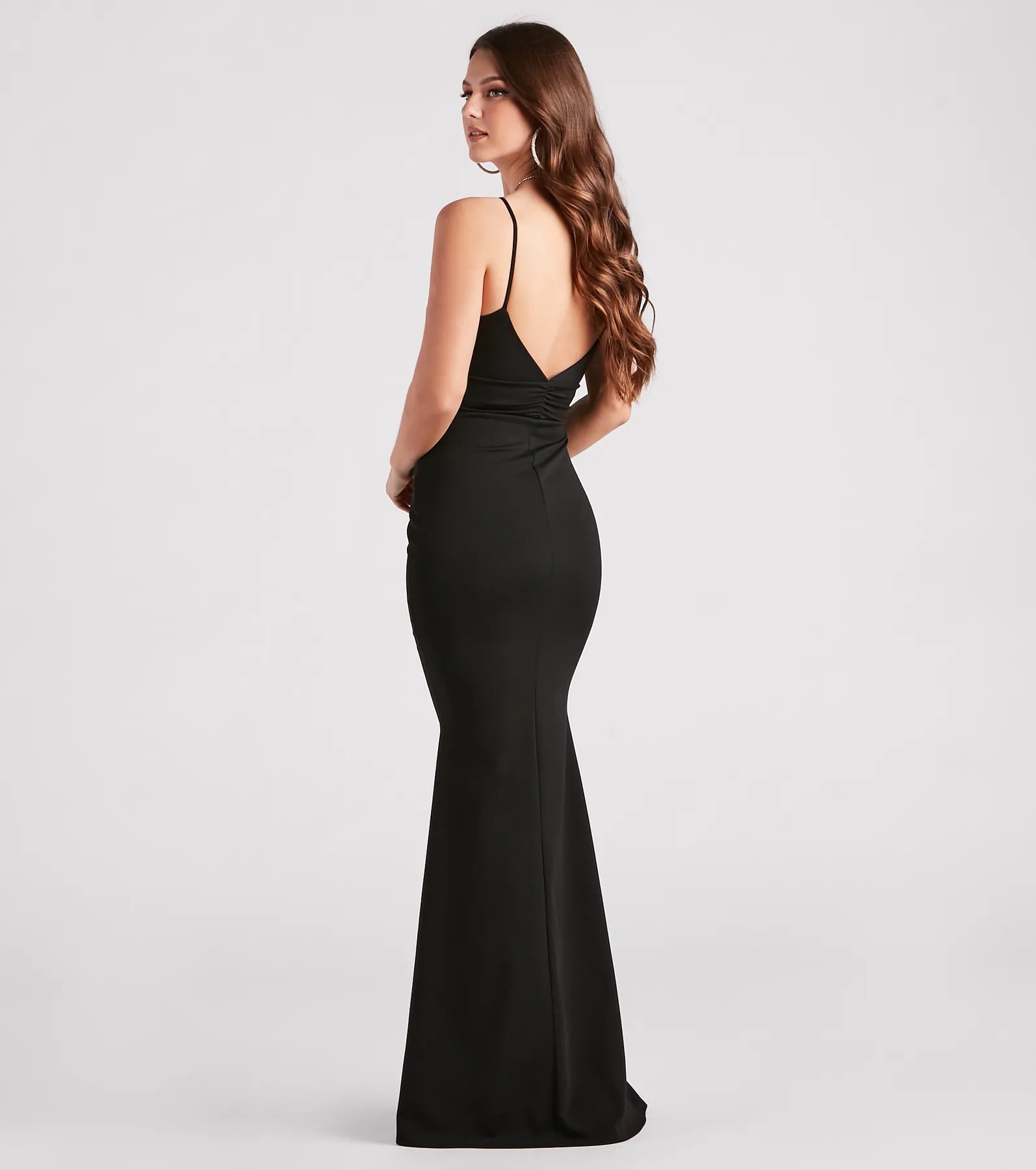 Cecelia Formal Crepe Plunge Mermaid Dress - Image 2