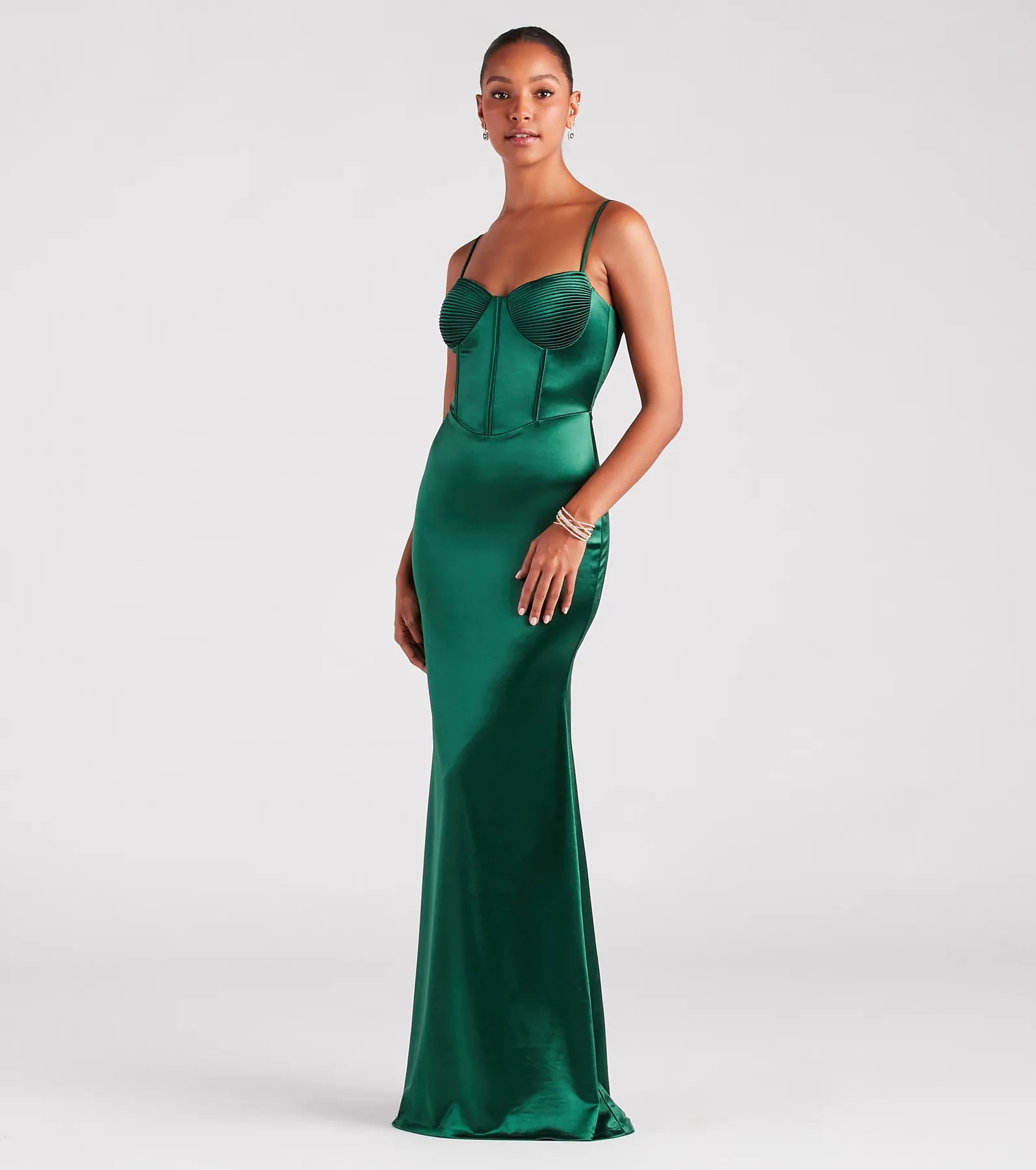 Jaycee Formal Satin Corset Mermaid Dress - Image 3