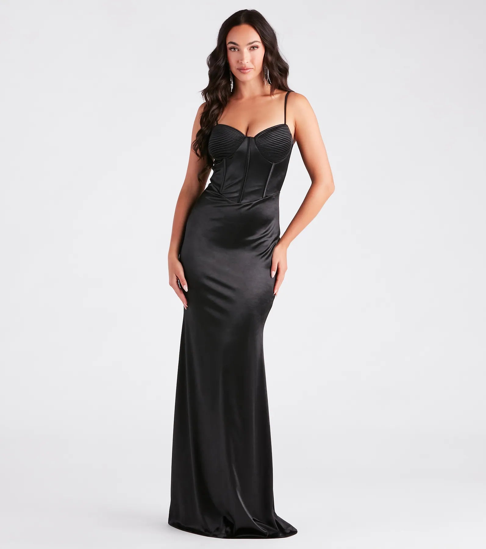 Jaycee Formal Satin Corset Mermaid Dress - Image 5