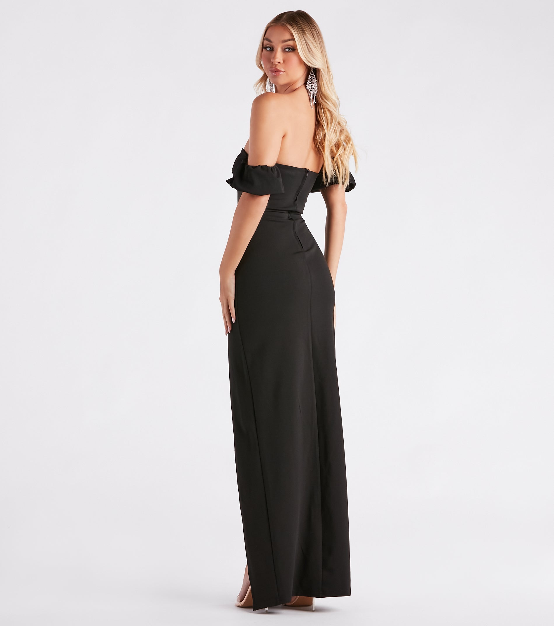 Glinda Formal Crepe Off The Shoulder Dress - Image 2