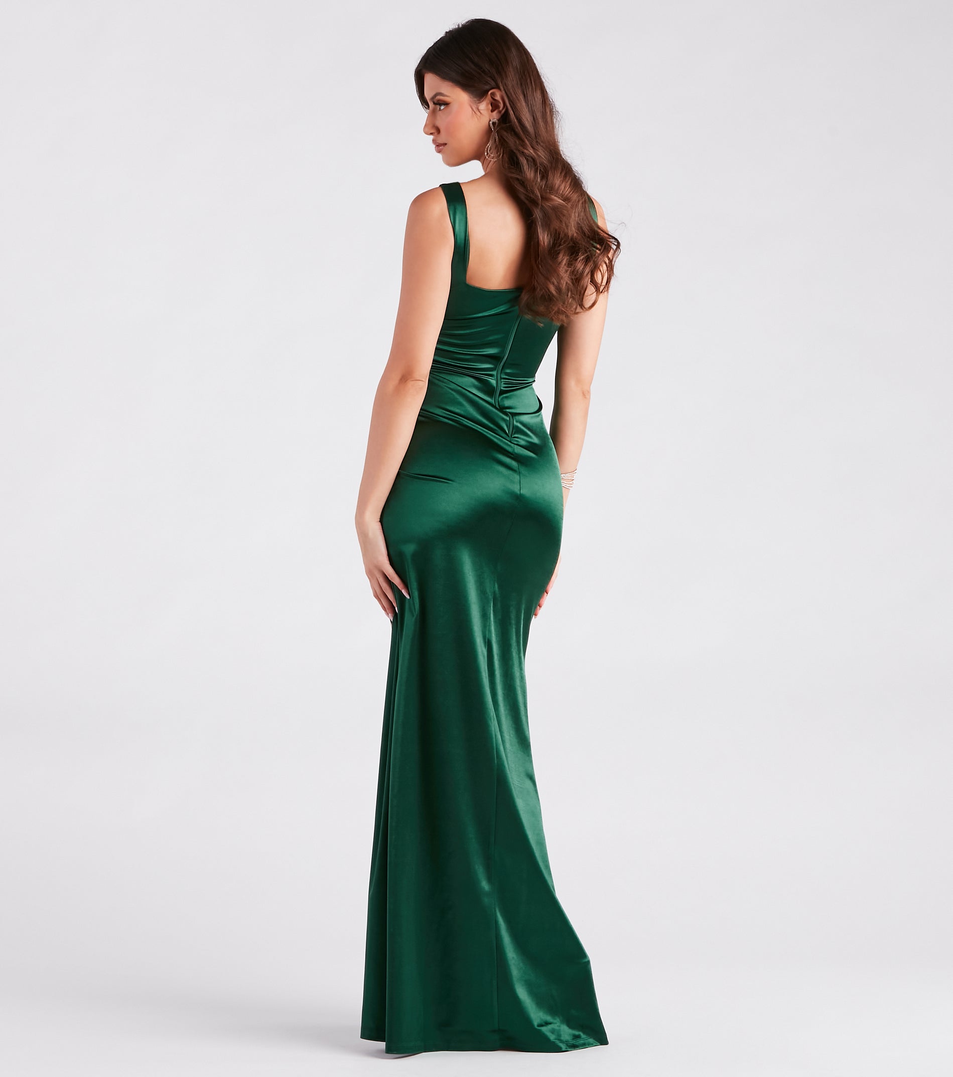 Ameera Formal Satin Corset Mermaid Dress - Image 2
