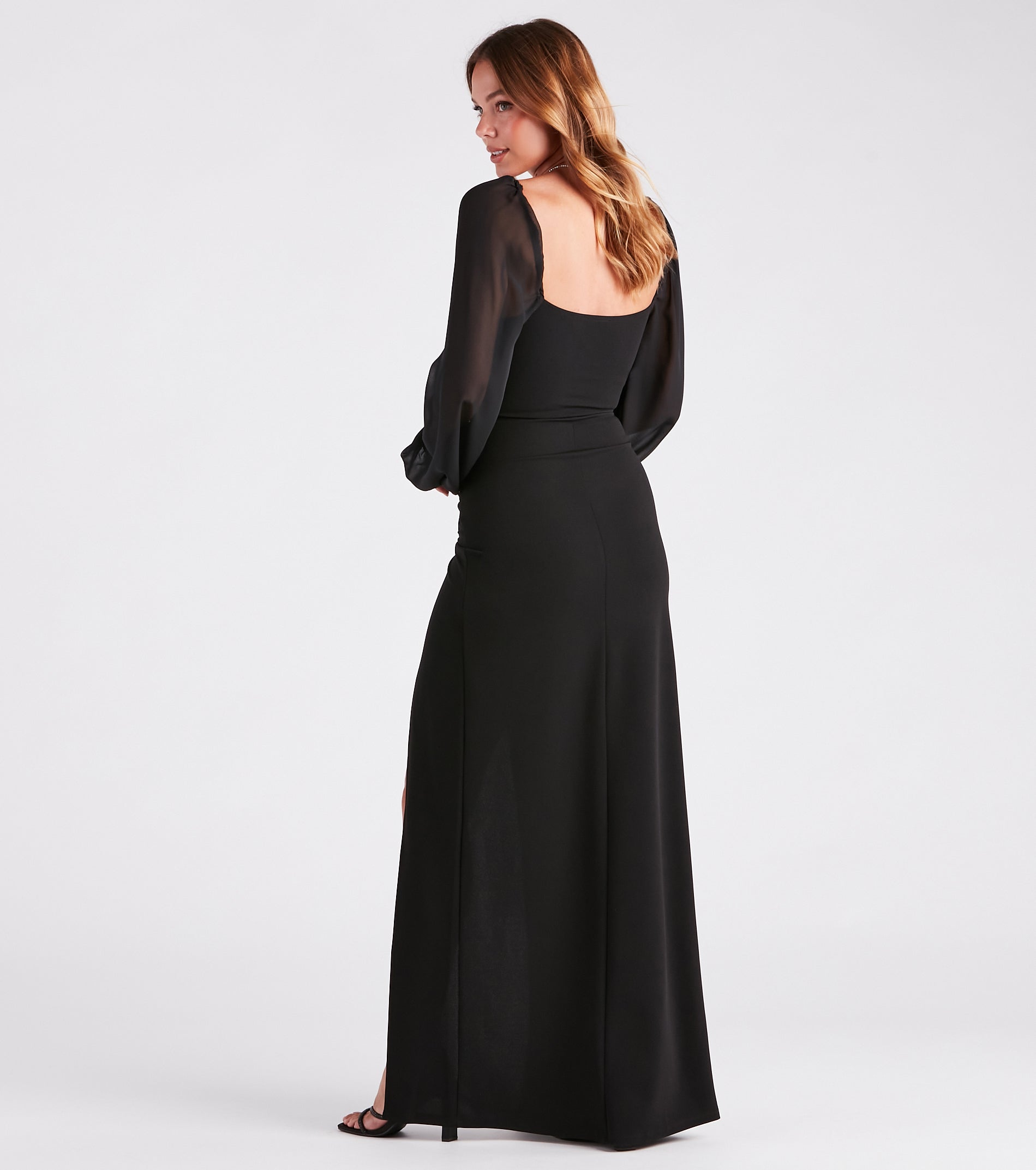Jayden Formal Crepe Chiffon Mermaid Dress - Image 2