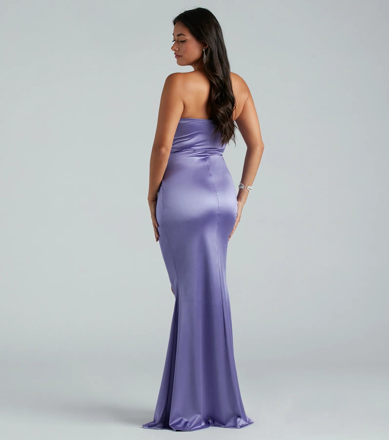 Hadlee Formal Satin Strapless Mermaid Dress - Image 2