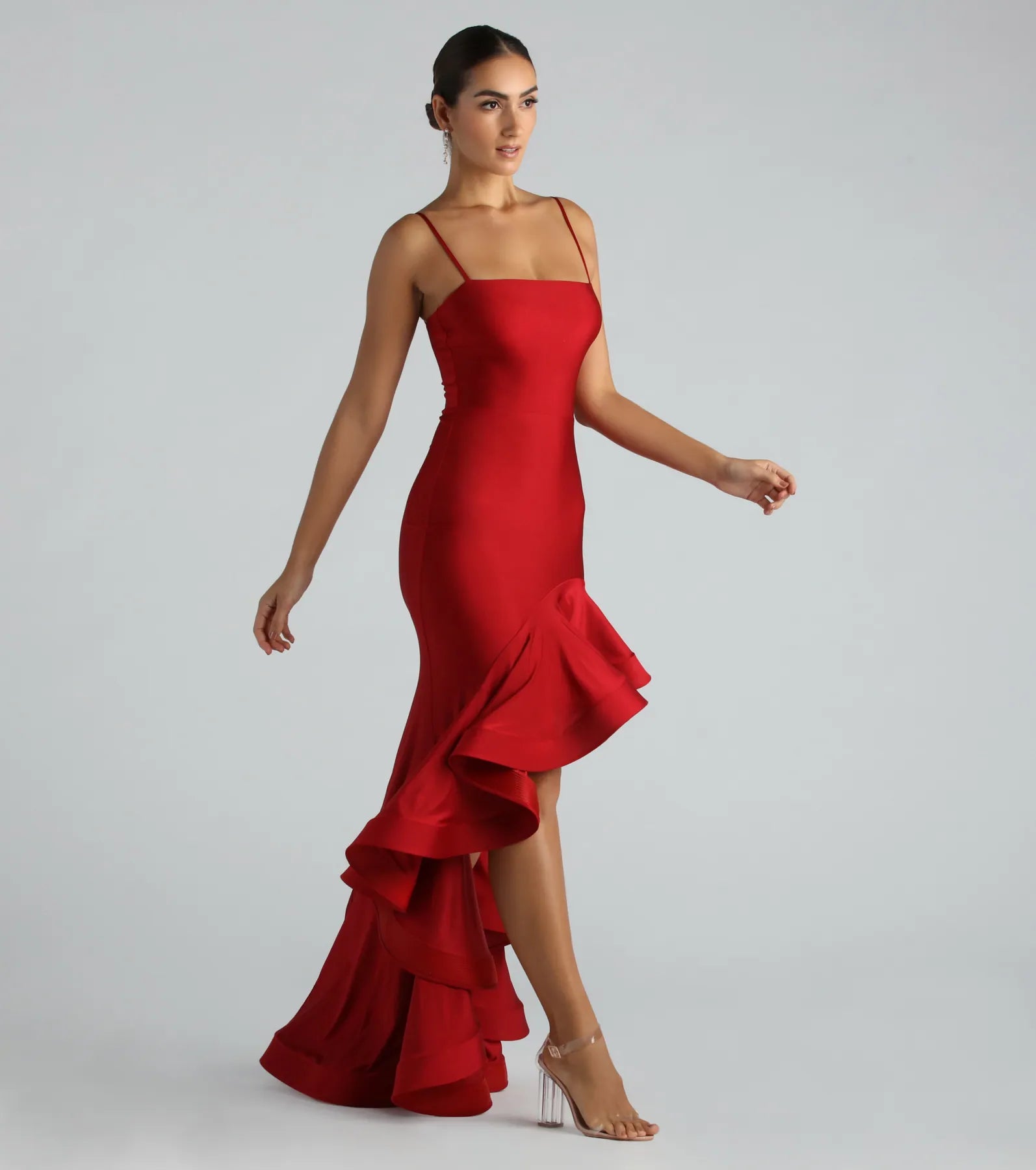 Darcy Formal Ruffled High-Low Mermaid Dress - Image 3
