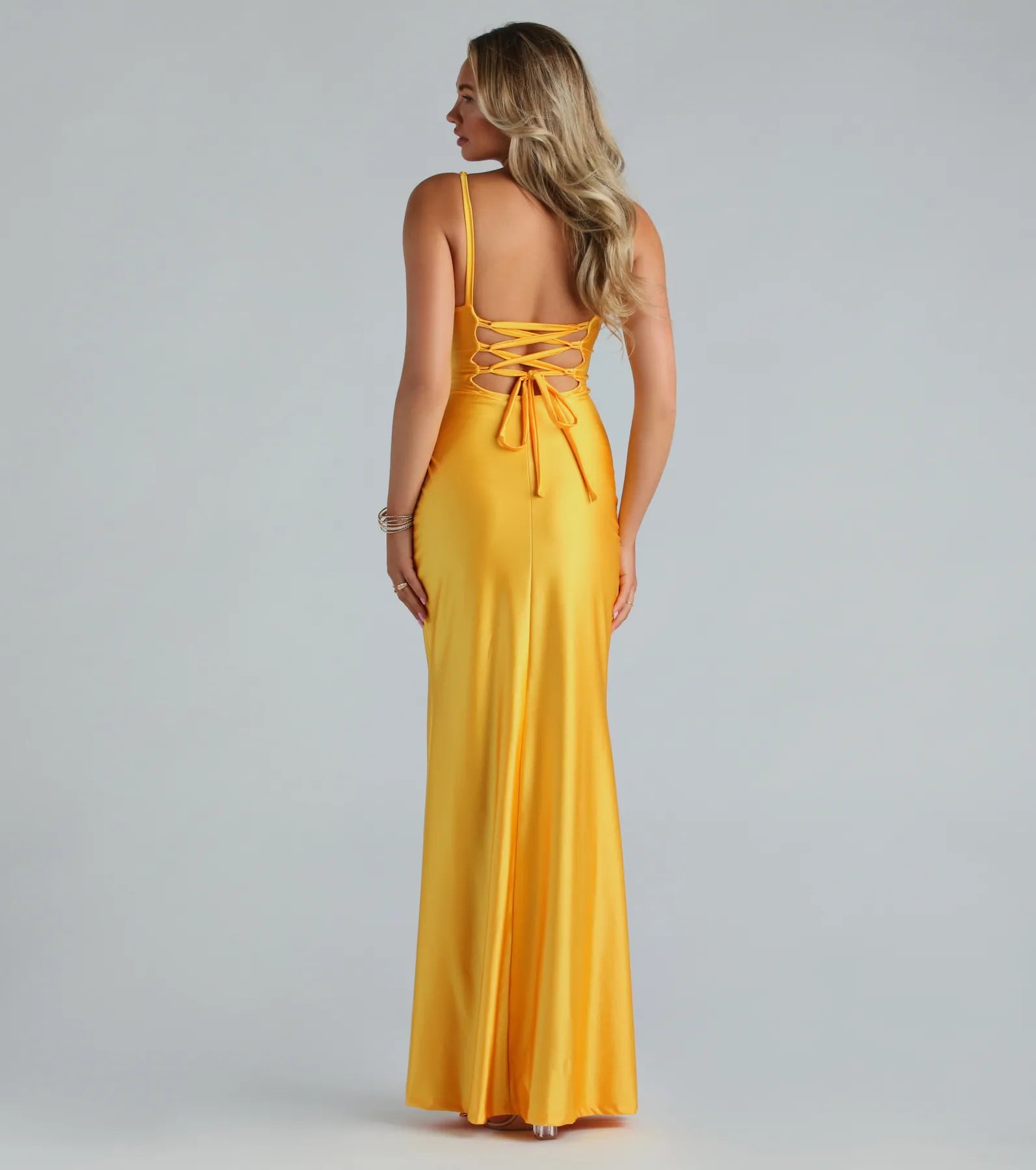 Haper Formal Lace-Up Mermaid Long Dress - Image 2