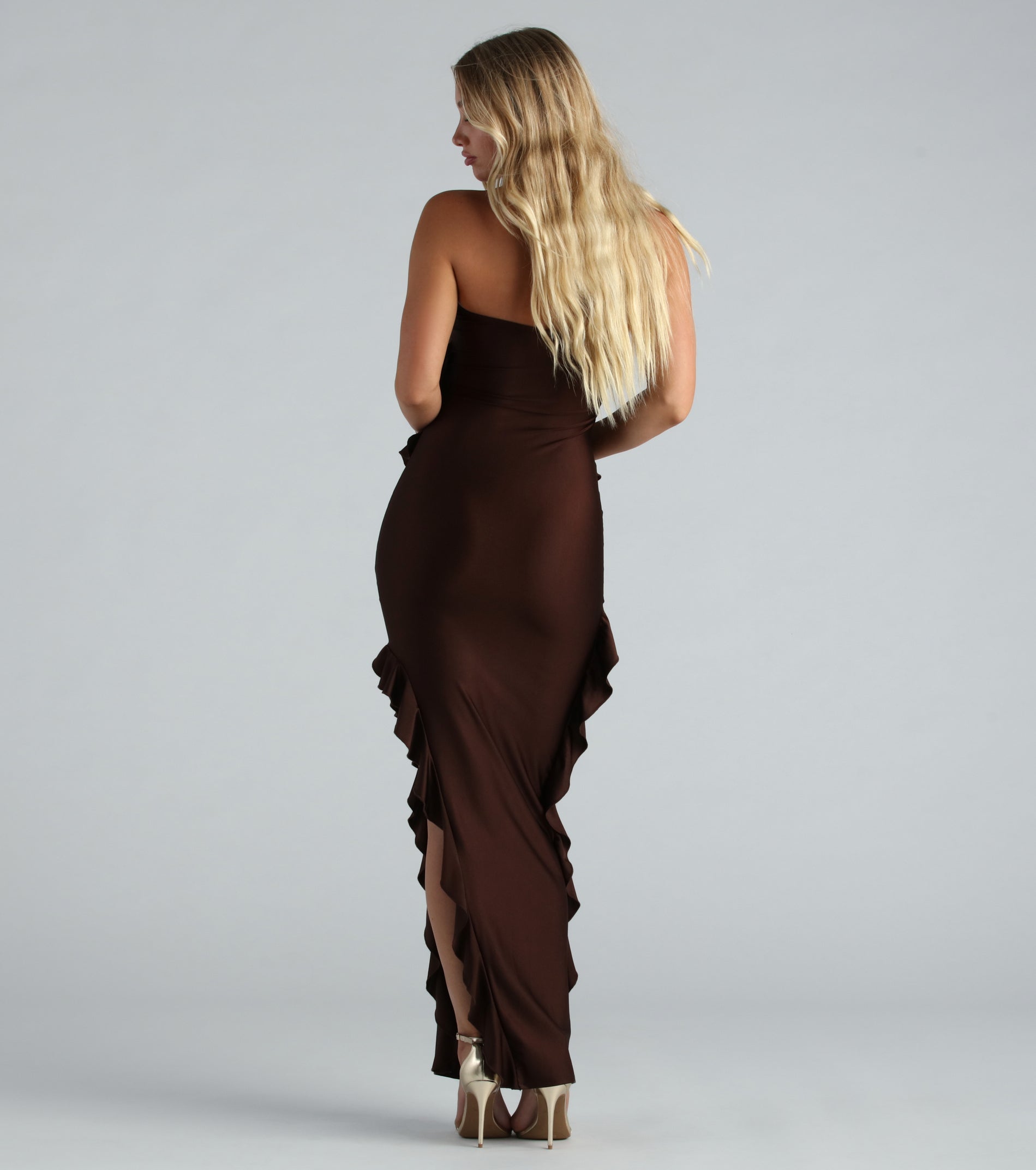 Shayna Formal Strapless Ruffled Long Dress - Image 2