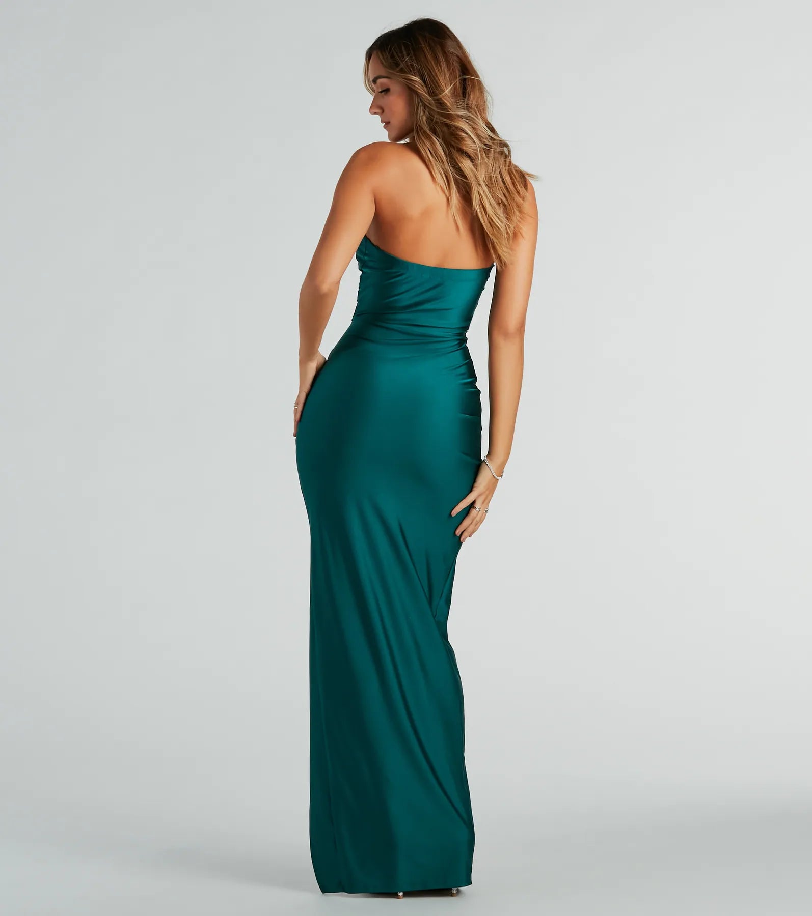 Darianka Formal Strapless Slit Long Dress - Image 2