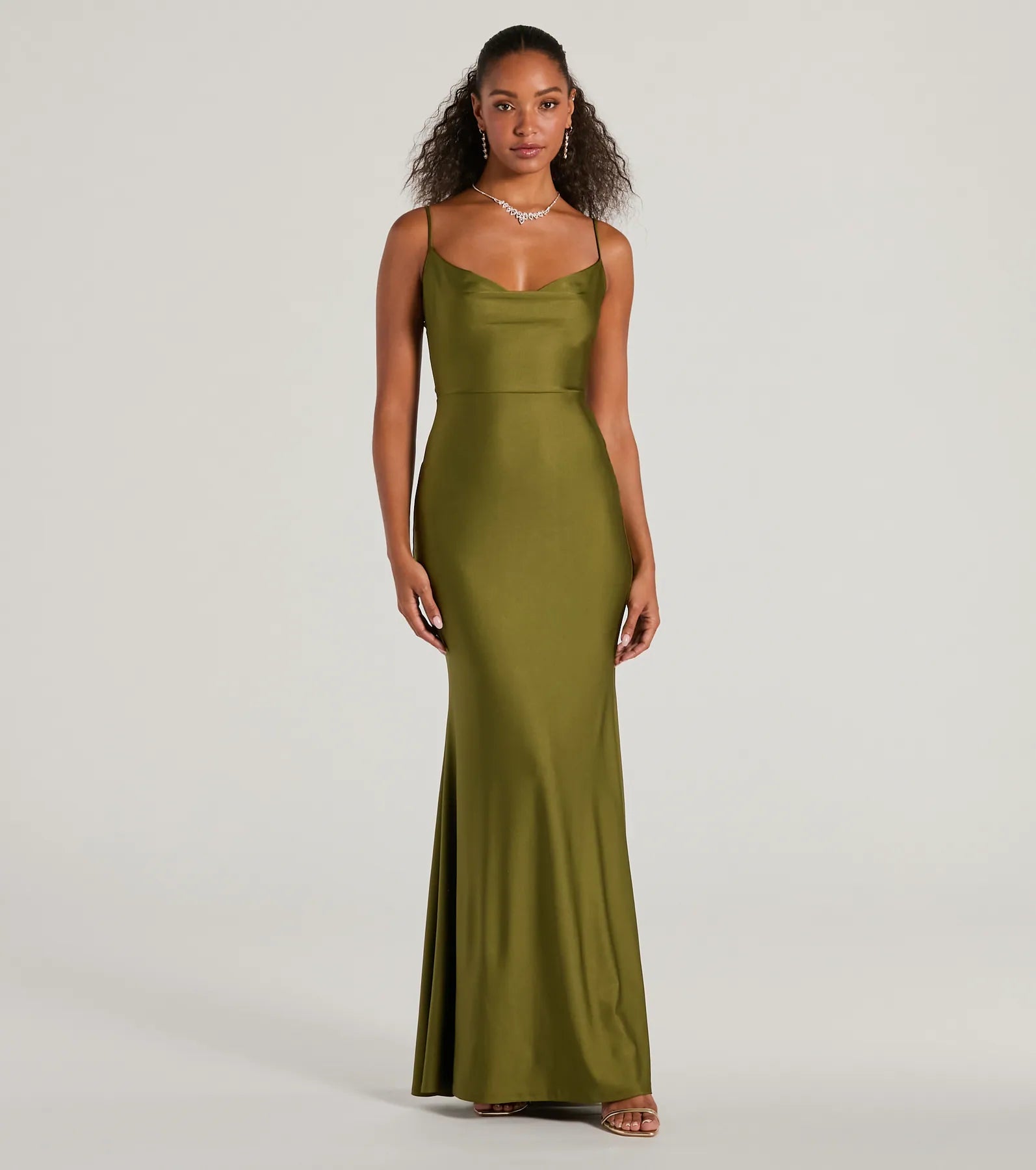 Virginia Cowl Neck Tie-Back Mermaid Formal Dress - Image 5