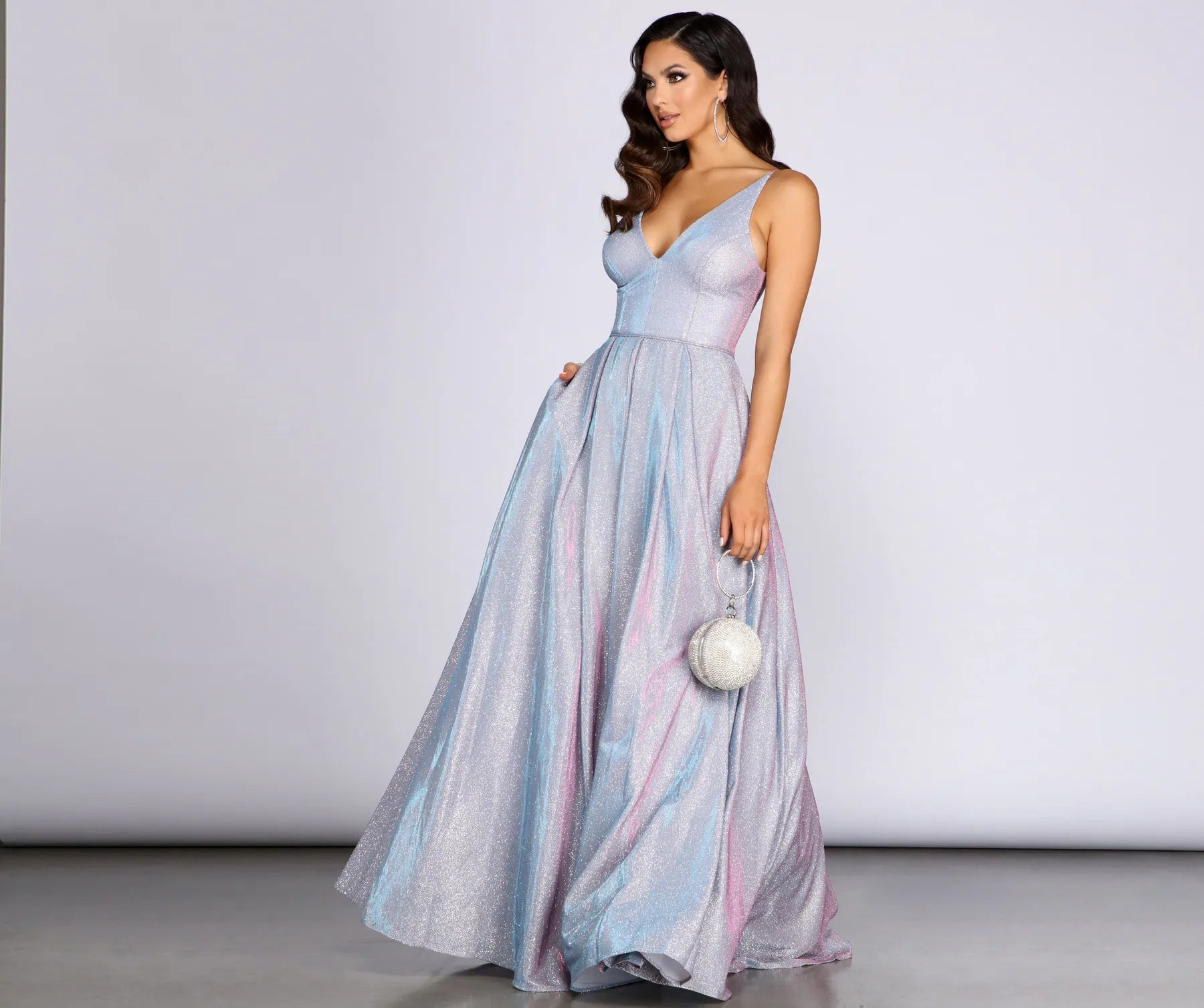 Jules Sleeveless Glitter Ball Gown - Image 4