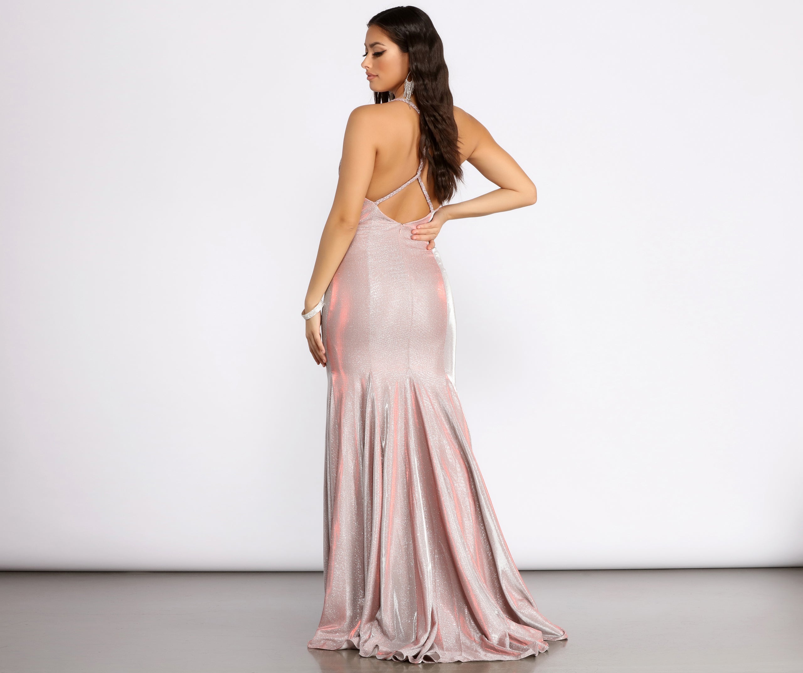 Evita Formal Glitter Mermaid Dress - Image 2