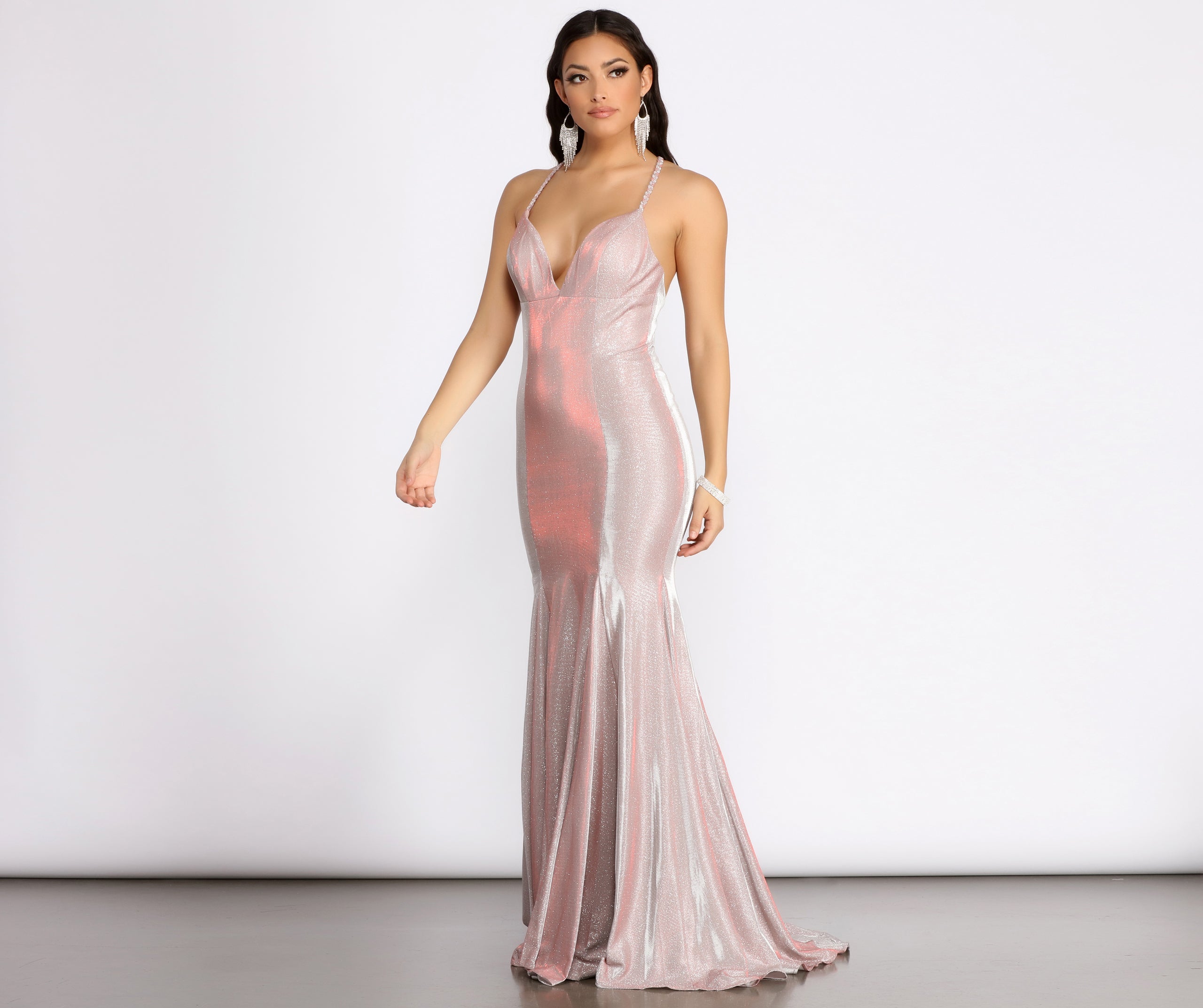 Evita Formal Glitter Mermaid Dress - Image 5