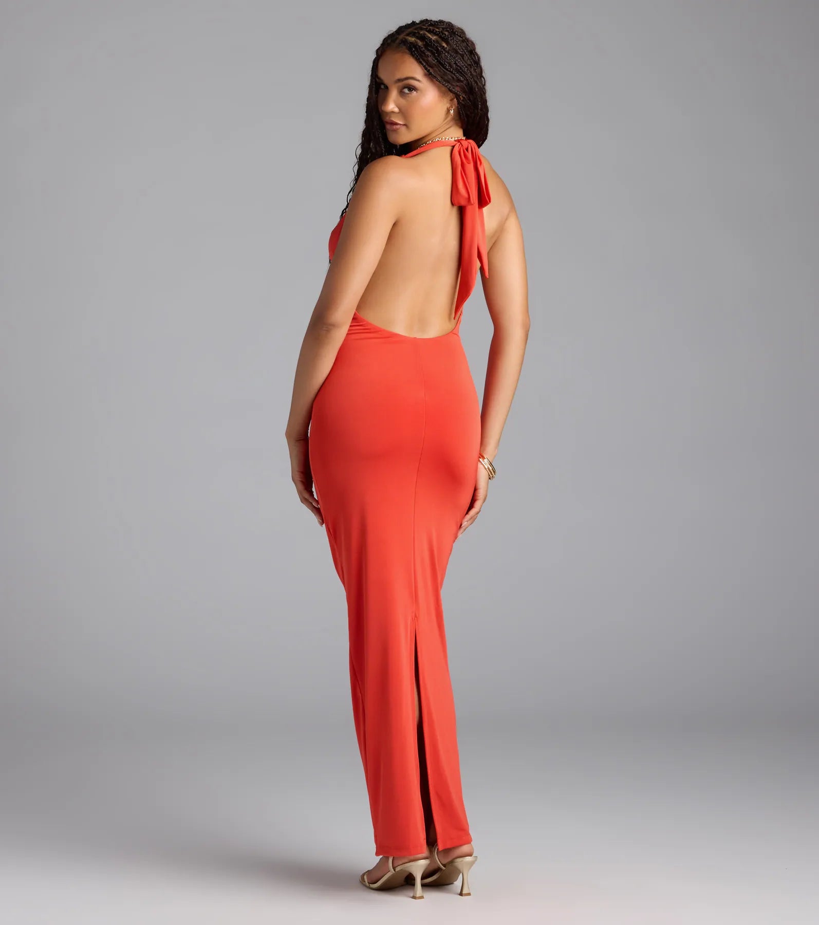 Alluring Sensation Halter Open Back Maxi Dress - Image 2