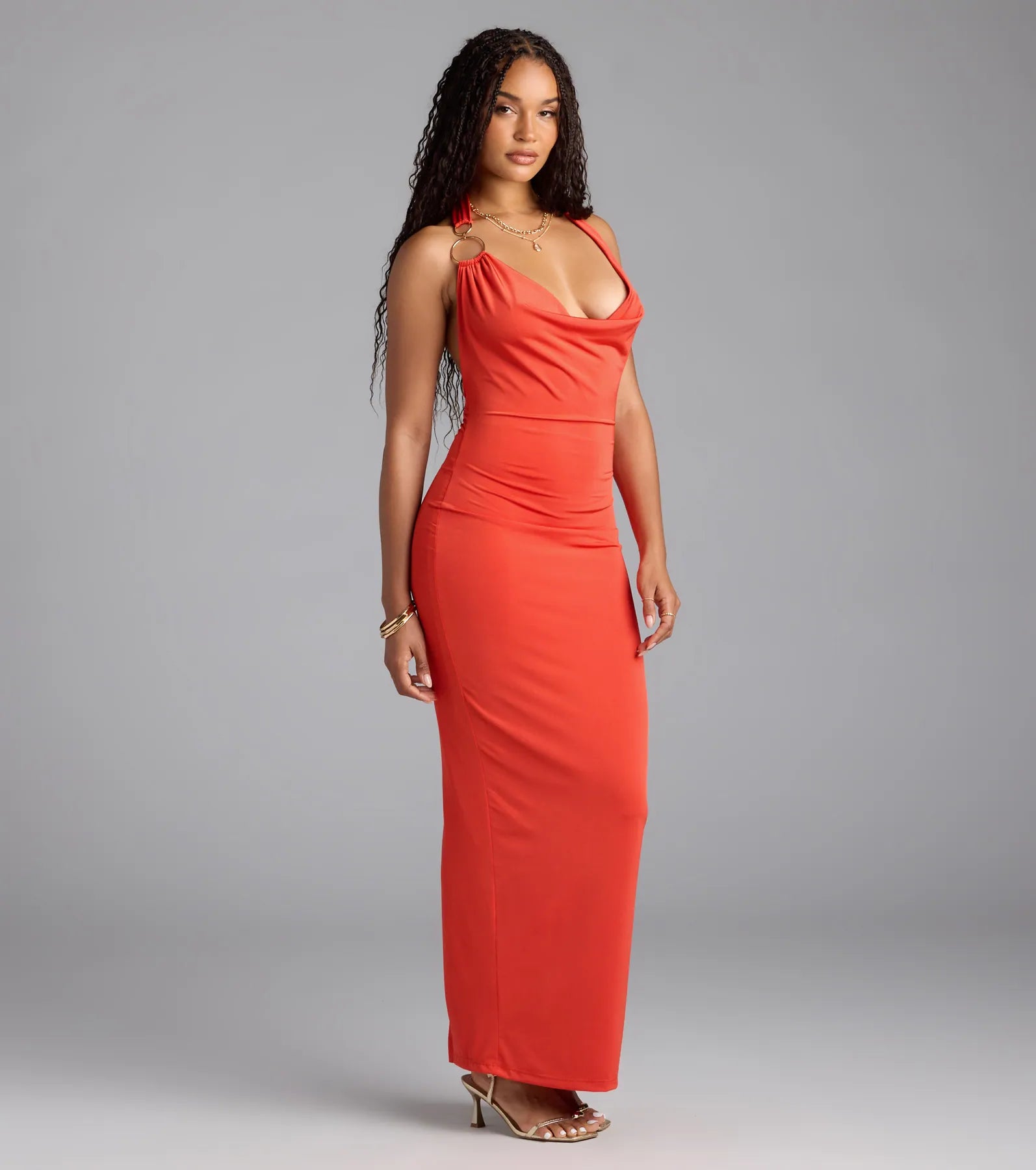 Alluring Sensation Halter Open Back Maxi Dress - Image 4