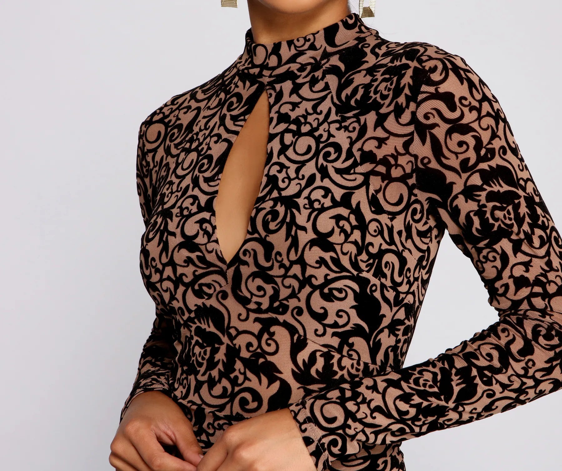 Fab Flocked Velvet Mini Dress - Image 7