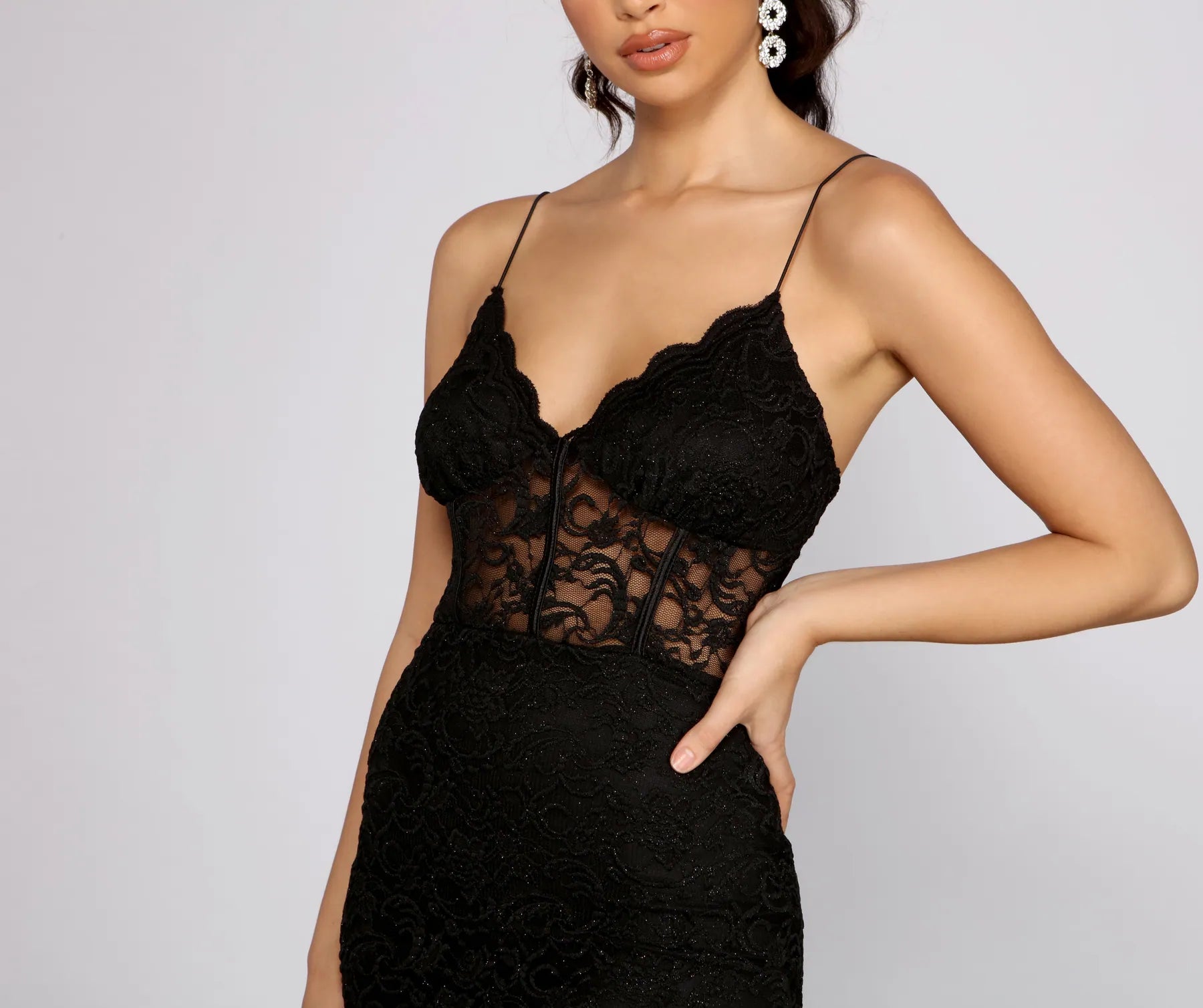 Glitter Queen Lace Mini Dress - Image 3