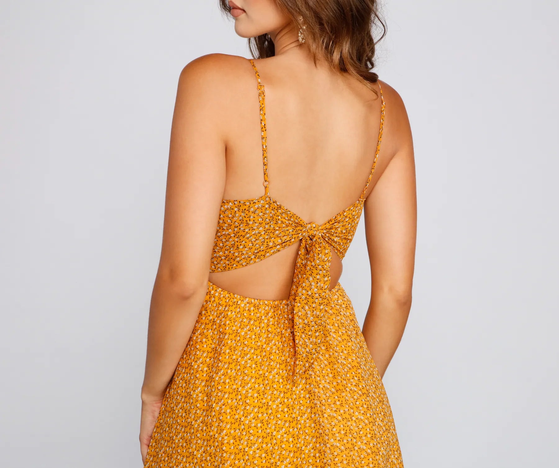 Charming Florals Chiffon Skater Dress - Image 3