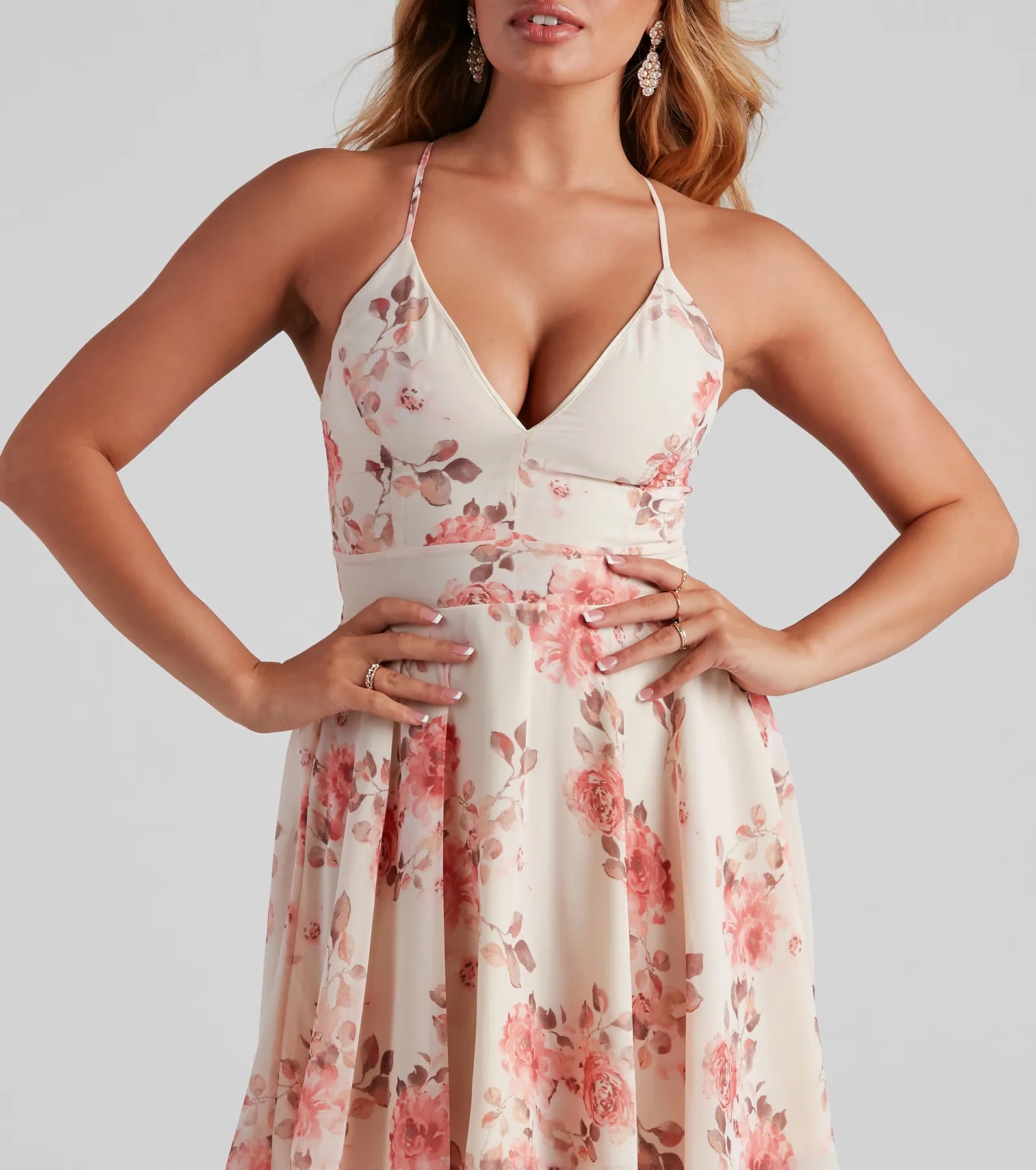 New Love Floral Lace Hi-Low Dress - Image 4