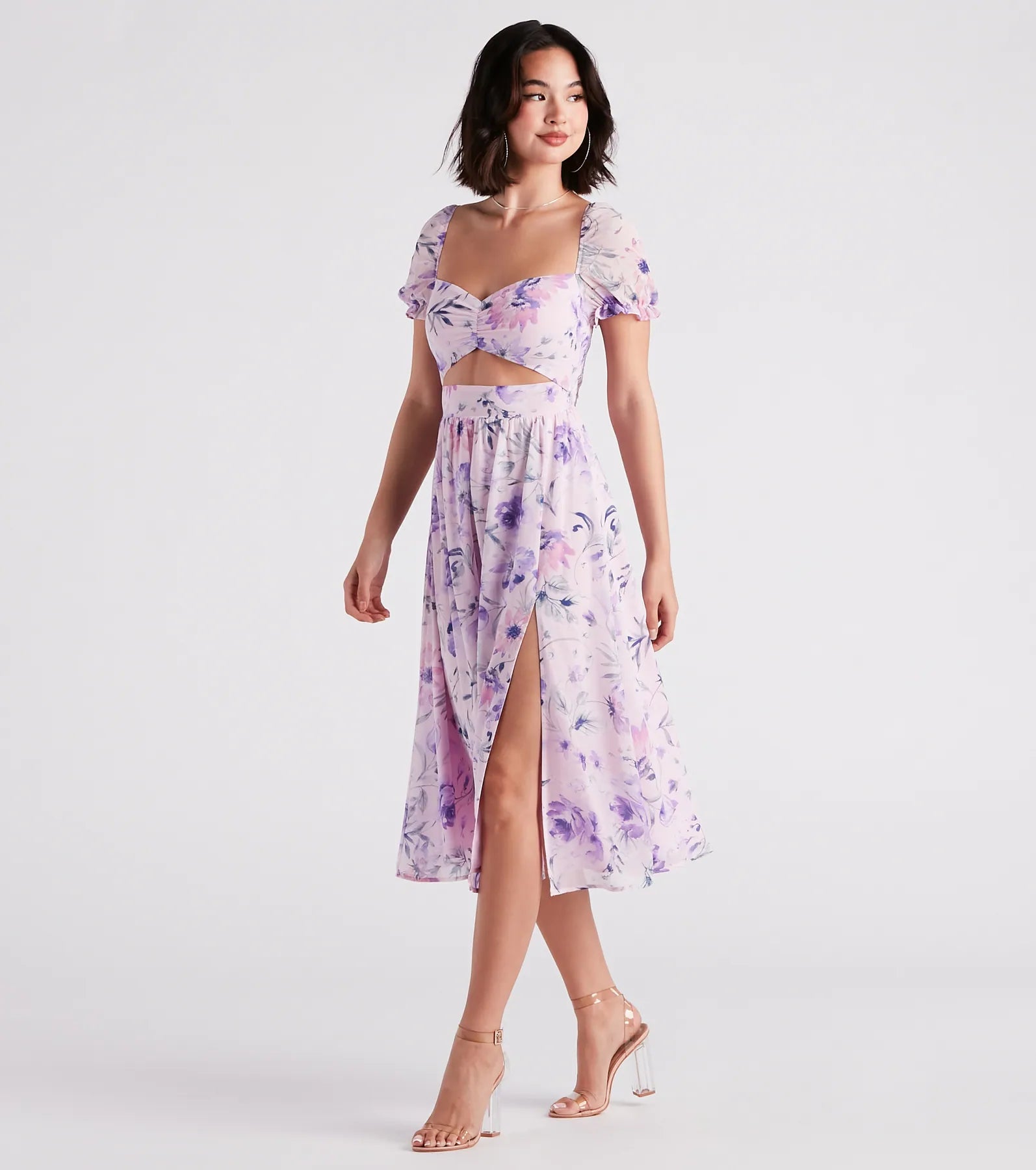 Life's A Breeze Floral Cutout Midi Dress - Image 7
