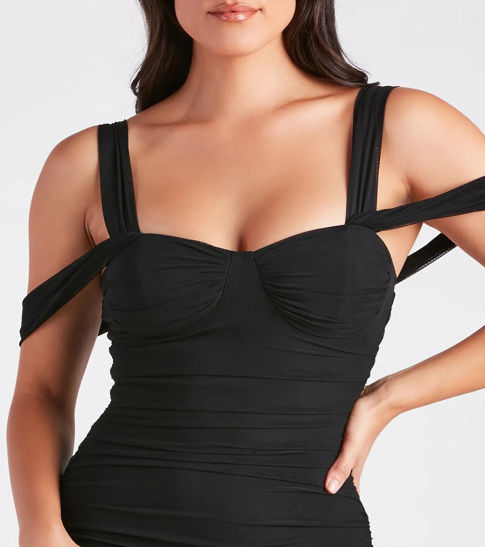 Winning Style Mesh Ruched Mini Dress - Image 8