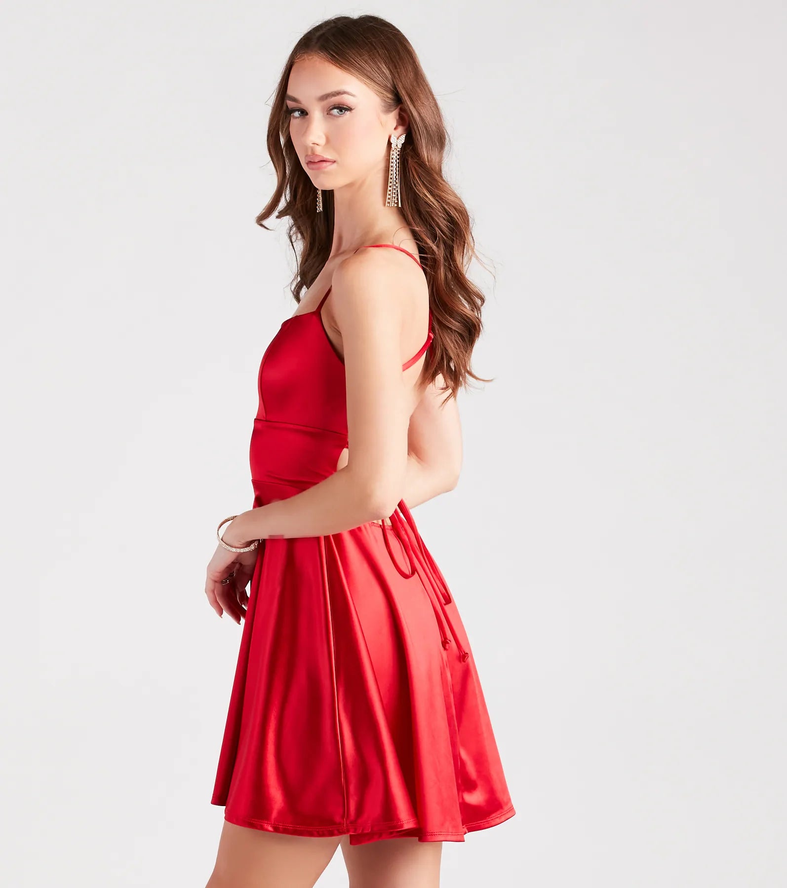 A Moment In Satin Skater Dress - Image 24