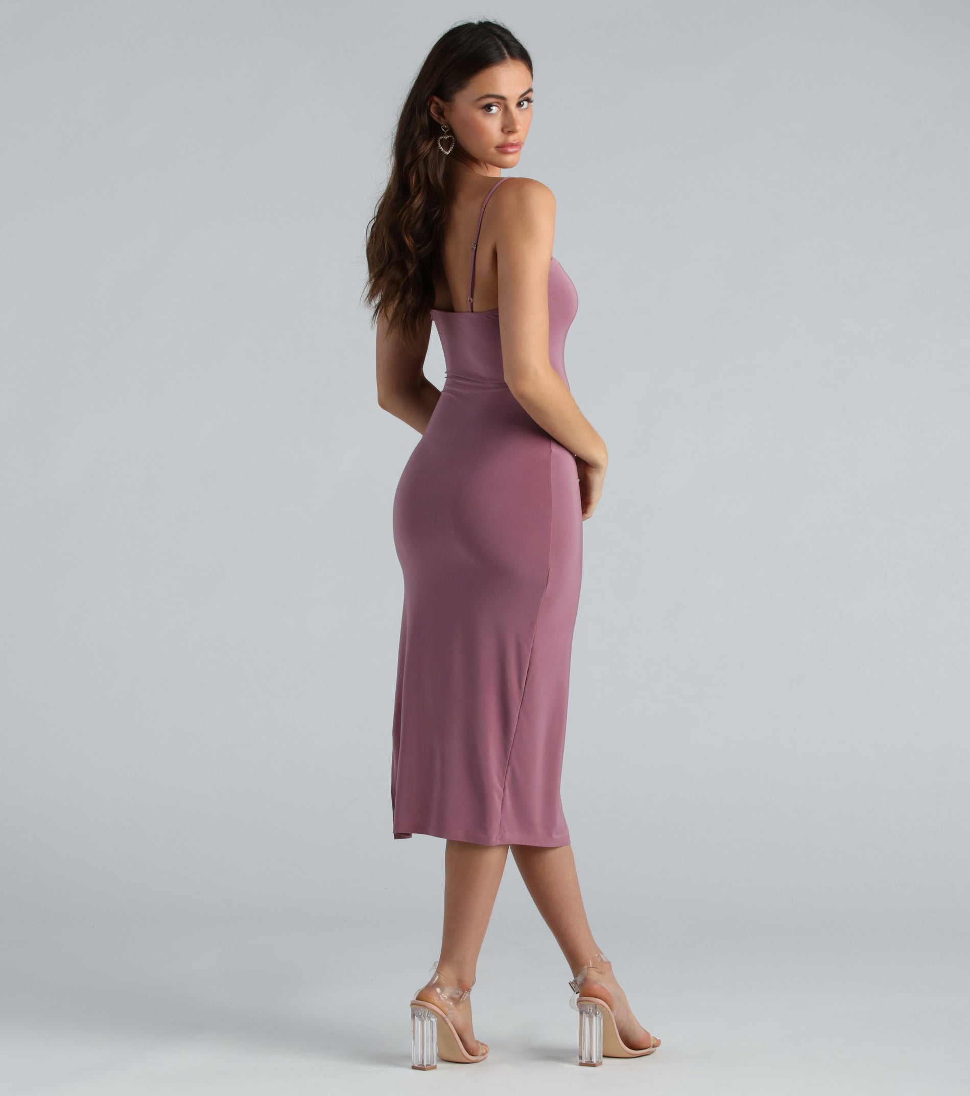 Dare To Be Noticed Ruffle Slit Midi Dress - Image 2